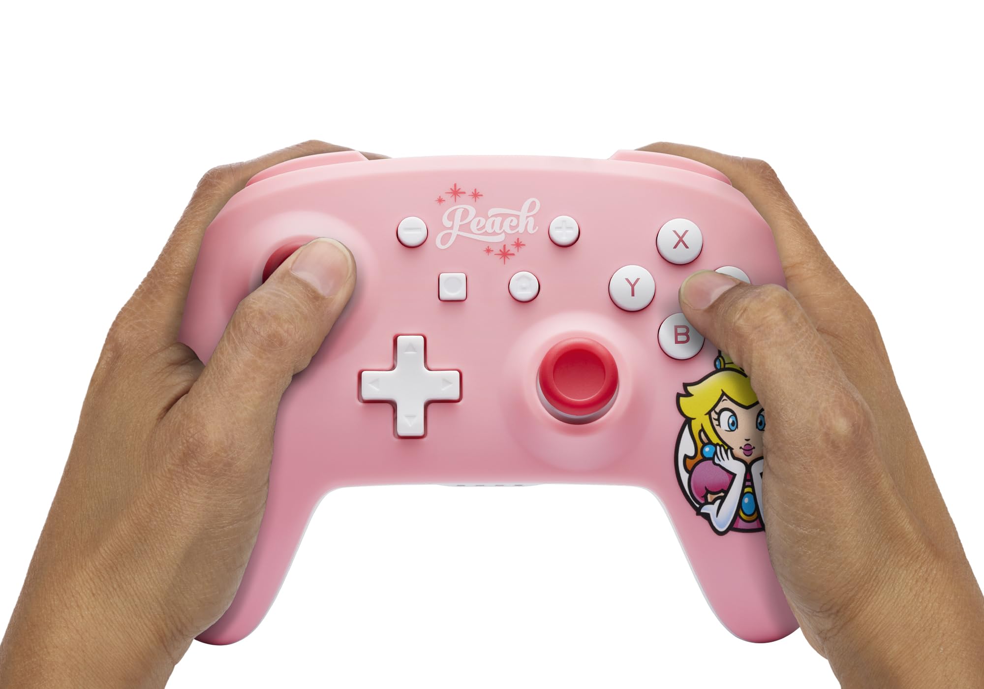 PowerA Wireless Nintendo Switch Controller - Pikachu Ecstatic, AA Battery Powered (Battery Included), Nintendo Switch Pro Controller, Mappable Gaming Buttons, Officially Licensed by Nintendo: Princess Peach With Motion