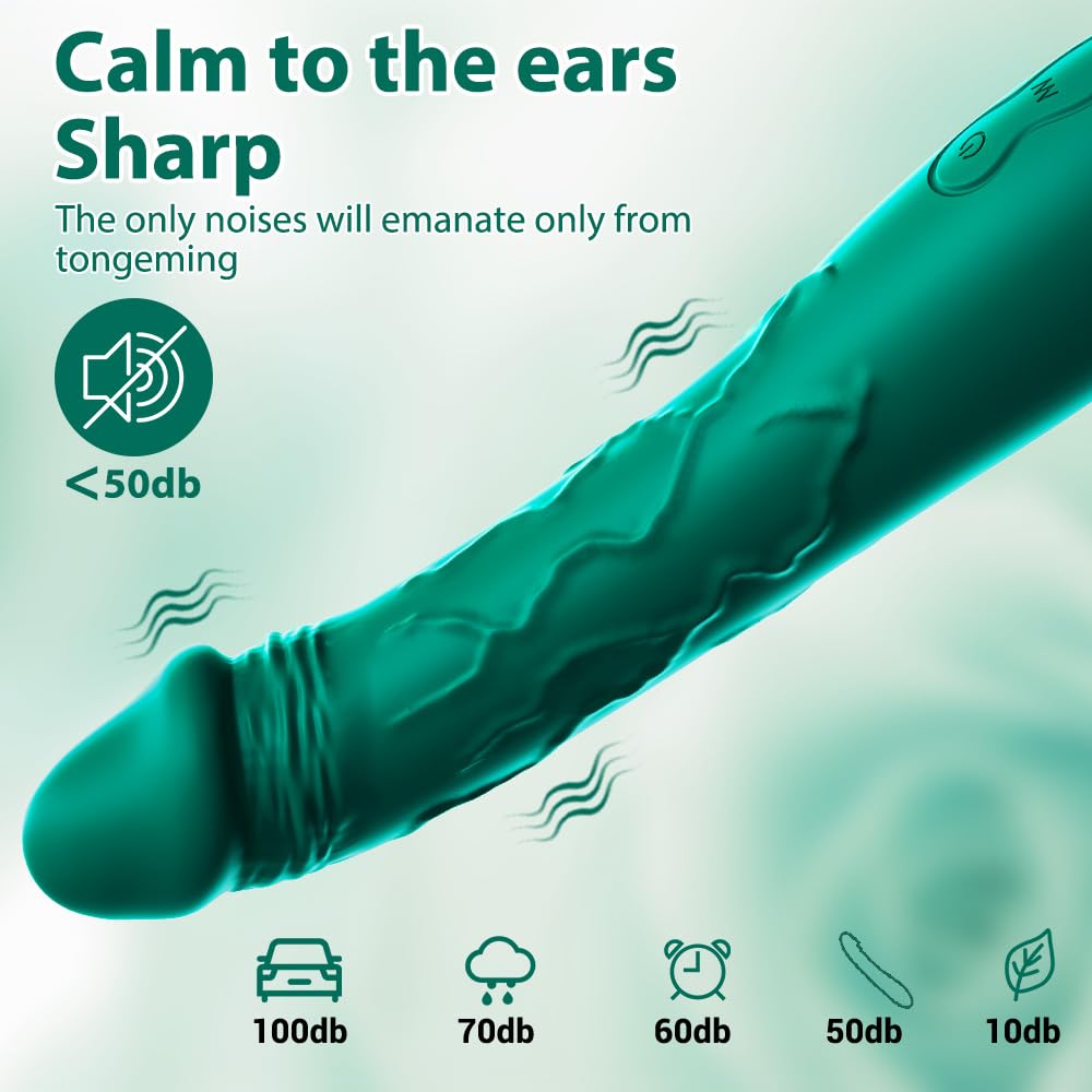 7.6 Inch Realistic Dildo Vibrator for Women，10 Powerful Vibration Modes for Clitoral and G-spot Stimulation, Waterproof Rose Adult Sex Toys for Women and Couples: Green