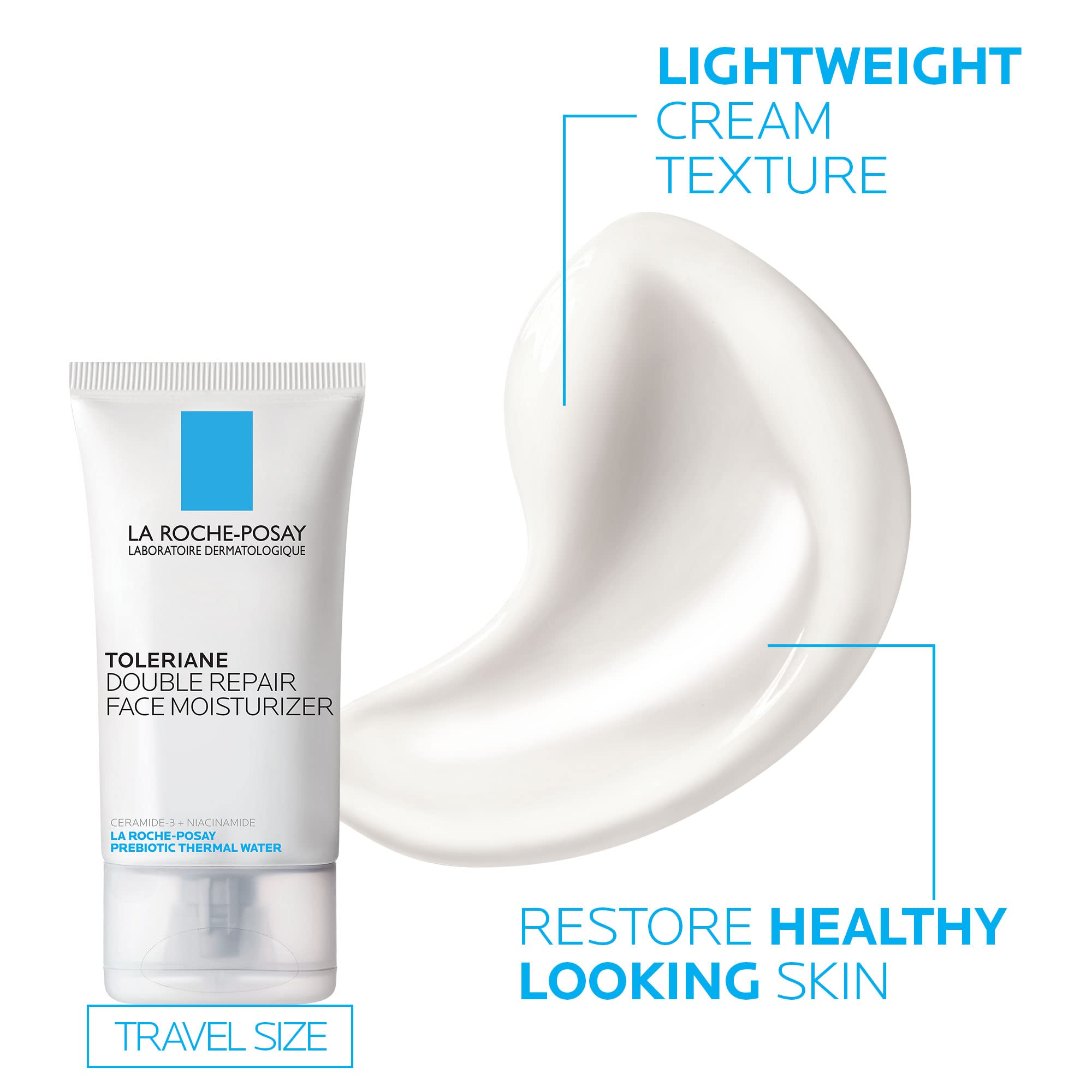 La Roche-Posay Toleriane Hydrating Gentle Face Cleanser, Hydrating Facial Cleanser With Niacinamide + Ceramides, Daily Face Wash For Dry Skin To Normal Skin, Sensitive Skin Tested, Fragrance Free: 14.87 Fl Oz (Bottle + Moisturizer)
