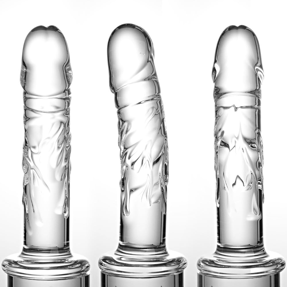 7 inch Small Realistic Glass Dildo, a Lifelike Beginner's Sex Toy, Transparent Crystal Glass Dildo Suitable for Ladies/Gentlemen/homosexuals, Adult Lifelike Anal Cute Toys and Games.