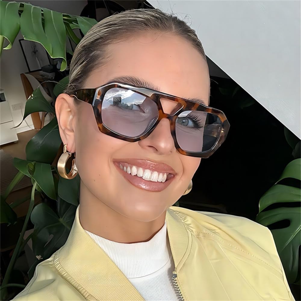 UV400 Double Bridges Retro Women Sunglasses Men Sun Glasses Shades - Stylish Vintage Design for UV Protection and Eye Comfort - Ideal Fashion Accessories for Summer Essentials