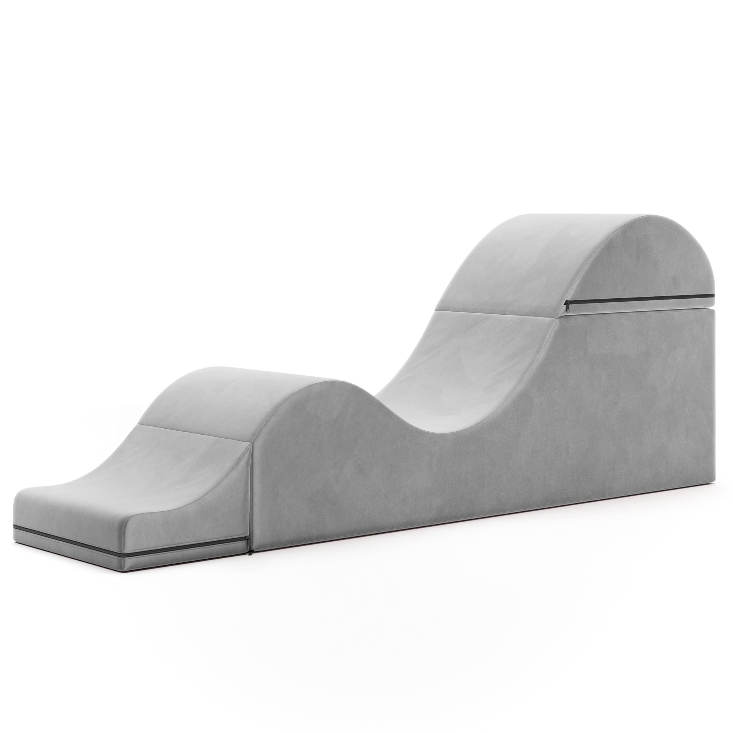 Avana Kami Convertible Chaise/Bed Bench for Yoga & Massage - 2-in-1 End of Bed Ottoman with Concealed Fold Out Yoga Lounge Chair, Microvelvet Rose thumbnail 2