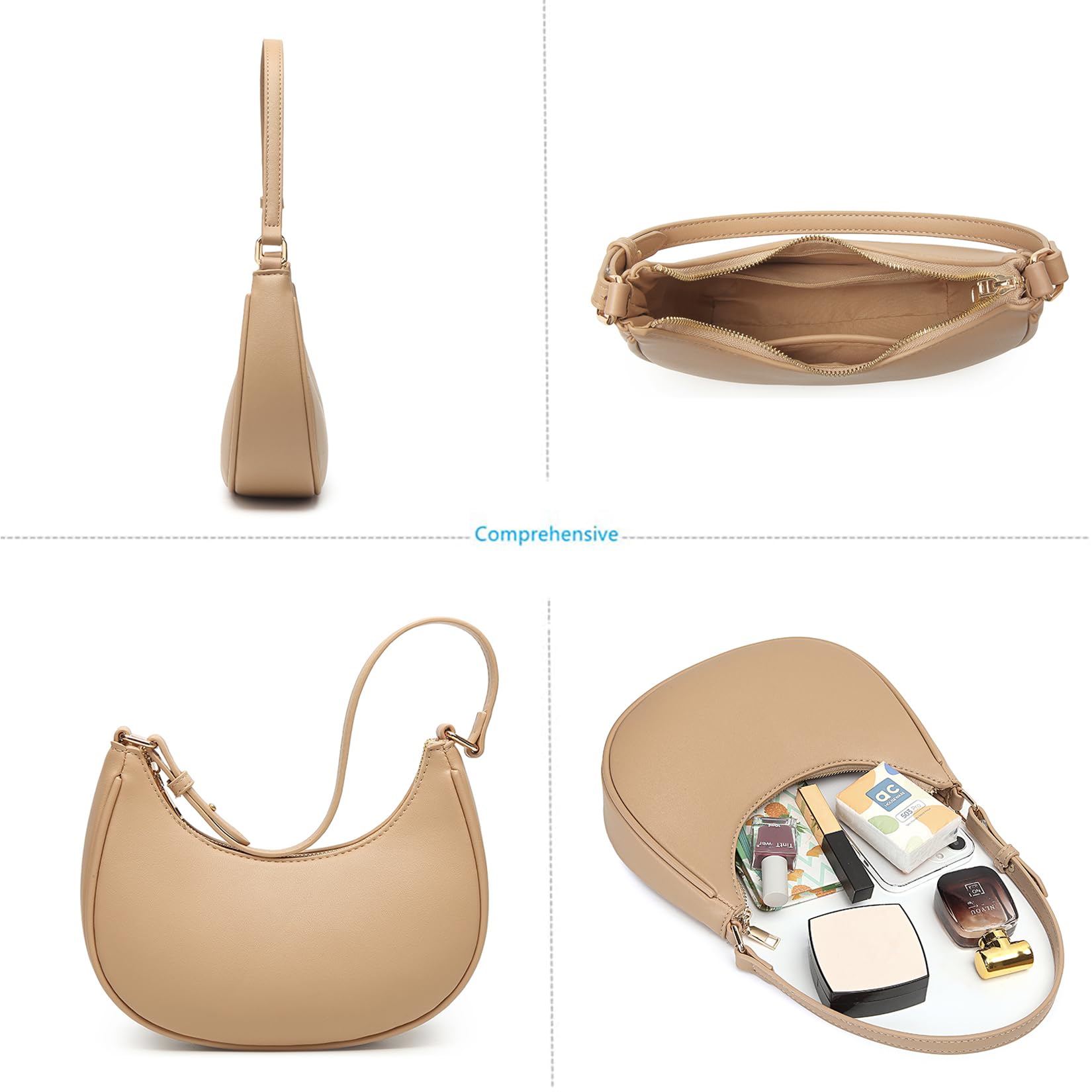 Barabum Retro Classic Hobo Clutch Shoulder Tote Clutch HandBag with Zipper Closure for Women thumbnail 4