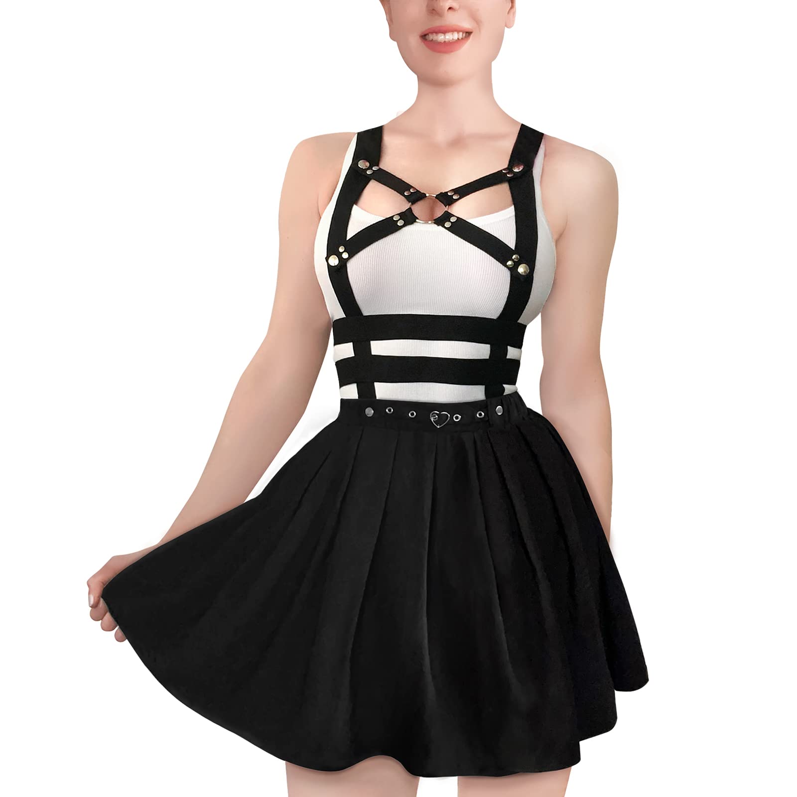 Littleforbig Overall Skirt Romper - Pleated Bondage Detachable Jumperskirt thumbnail 1