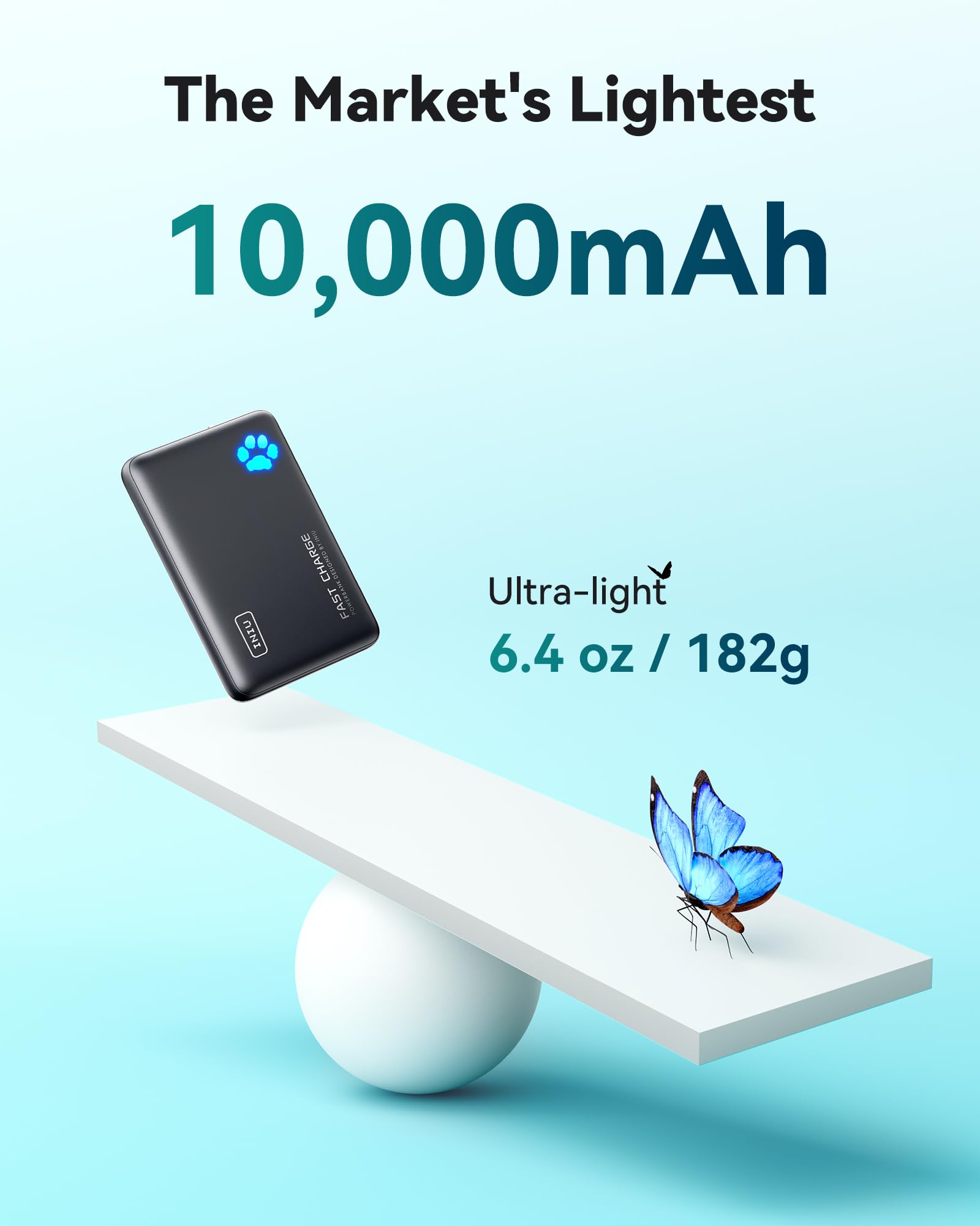 INIU Portable Charger, Slimmest 10000mAh 5V/3A Power Bank, USB C in&out High-Speed Charging Battery Pack, External Phone Powerbank Compatible with iPhone 16 15 14 13 12 Samsung S22 S21 Google iPad etc: INIU Portable Charger, Lightest 10000mAh 22.5W PD Power Bank, USB C in&Out Fast Charging Battery Pack, External Phone Powerbank Compatible with iPhone 16 15 14 13 Samsung S22 S21 Google iPad etc