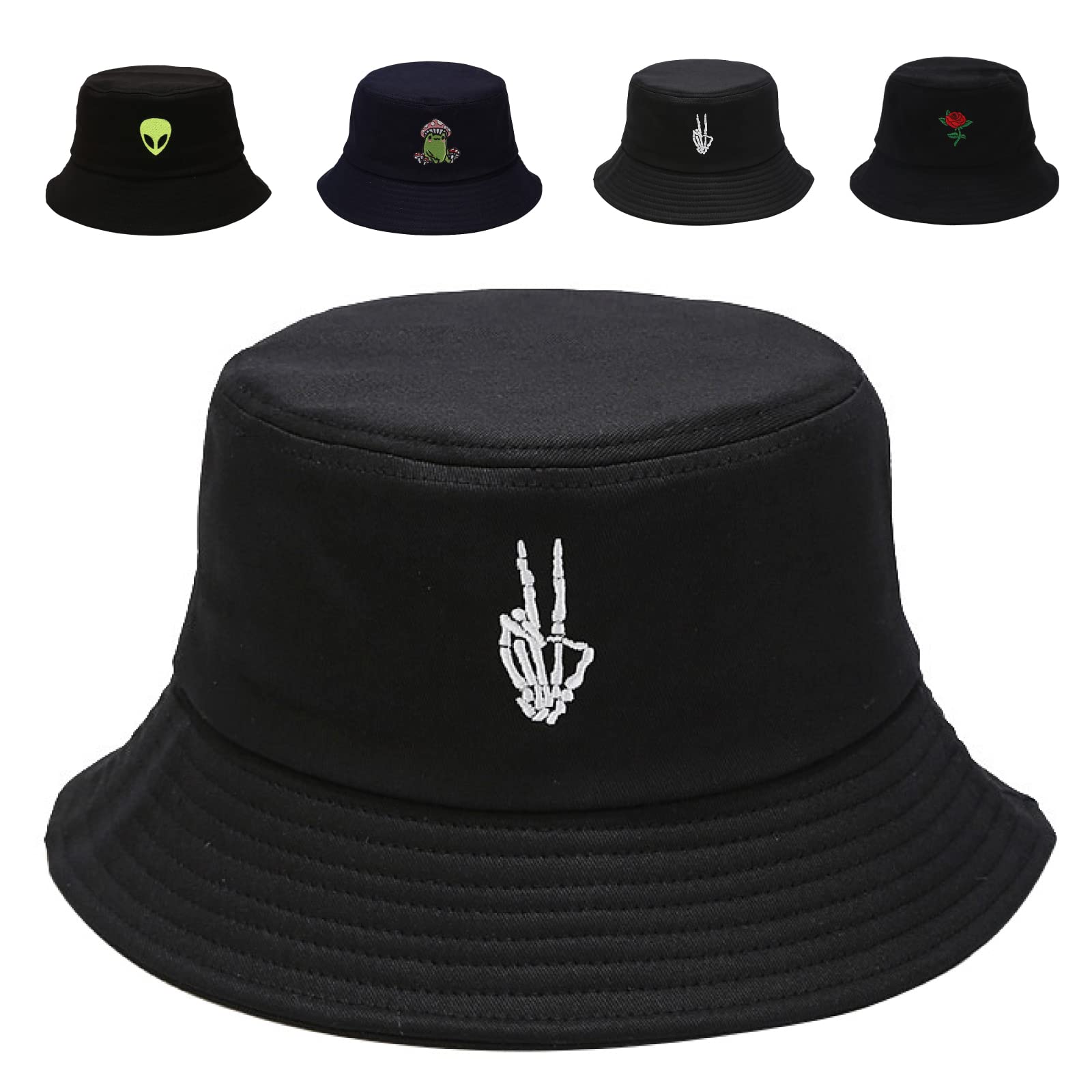 Cotton Bucket Hat for Women Men Summer Travel Sun Beach Bucket Cap, Unisex Outdoor Fisherman Hat