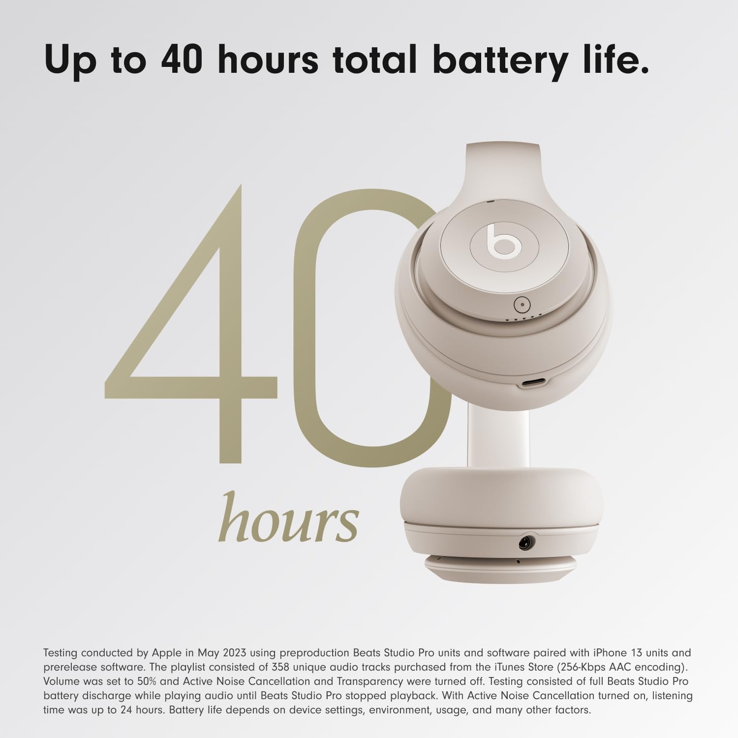Beats Studio Pro x Kim Kardashian - Bluetooth Noise Cancelling Headphones with AppleCare+ (2 Years) - Moon