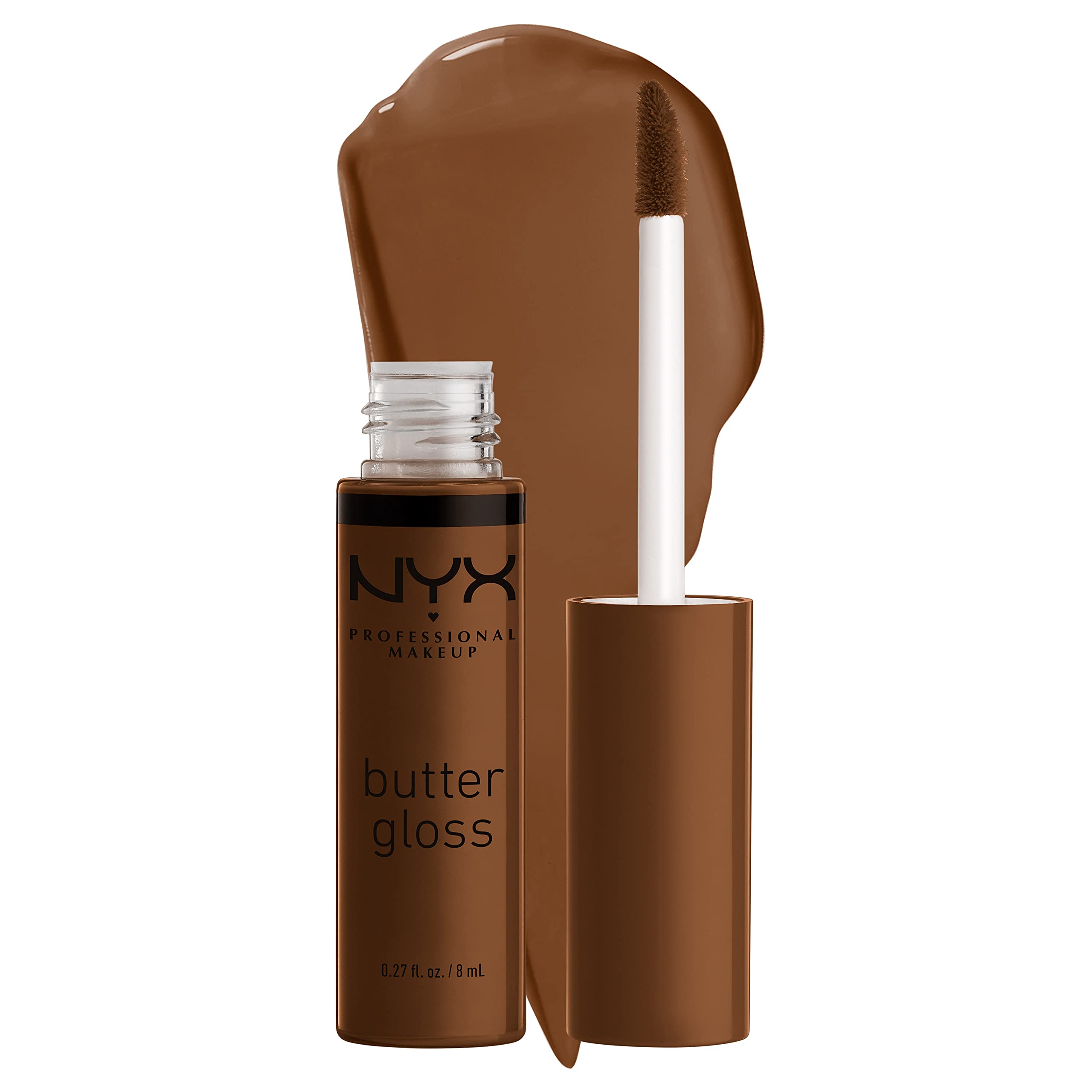 NYX PROFESSIONAL MAKEUP Butter Gloss, Non-Sticky Lip Gloss - Licorice (Black): 50 Caramelt 0.27 Fl Oz (Pack of 2)