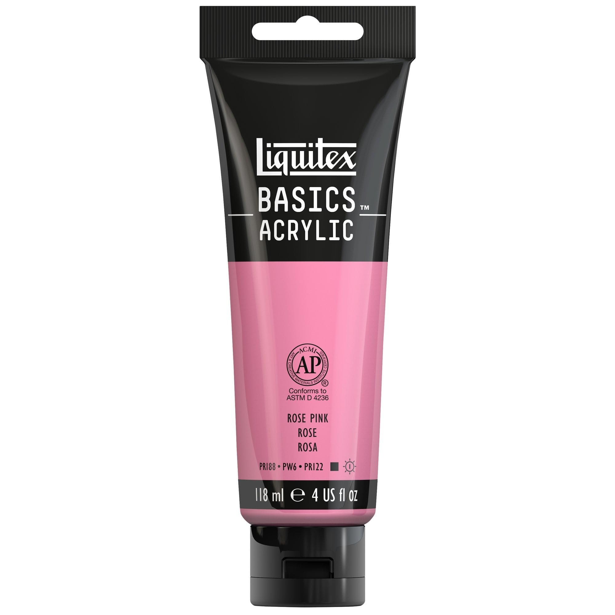 Liquitex BASICS Acrylic Paint, 118ml (4-oz) Tube, Rose Pink: Rose Pink 4 Fl Oz (Pack of 1)