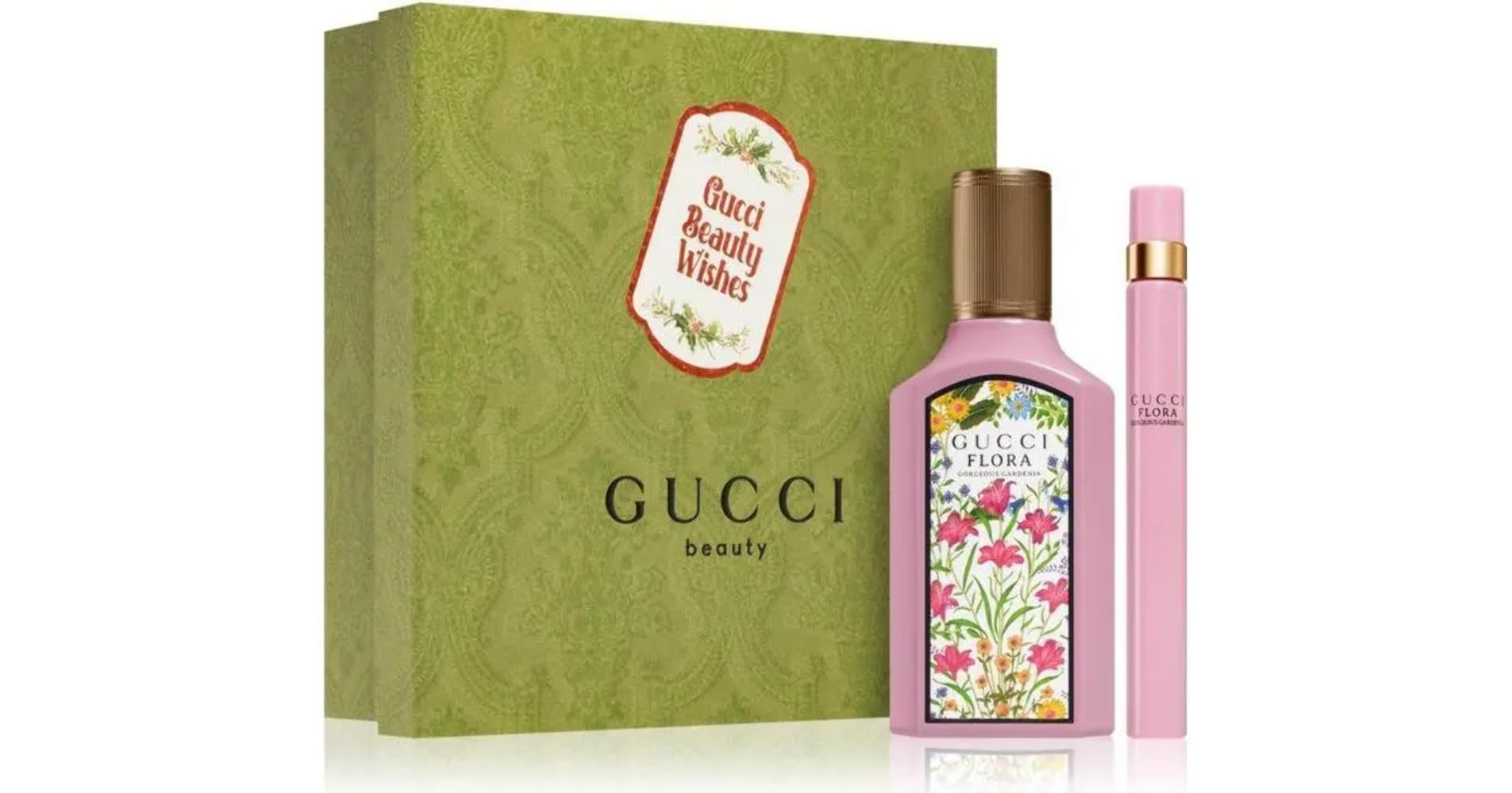 Gucci Flora Gorgeous Gardenia Gift Set for Women Eau de Parfum Spray 3.3 Ounce + Travel spray EDP 0.33 Oz: Gucci Flora Gorgeous Gardenia Gift Set for Women Eau de Parfum Spray 3.3 Ounce + Travel spray EDP 0.33 Oz