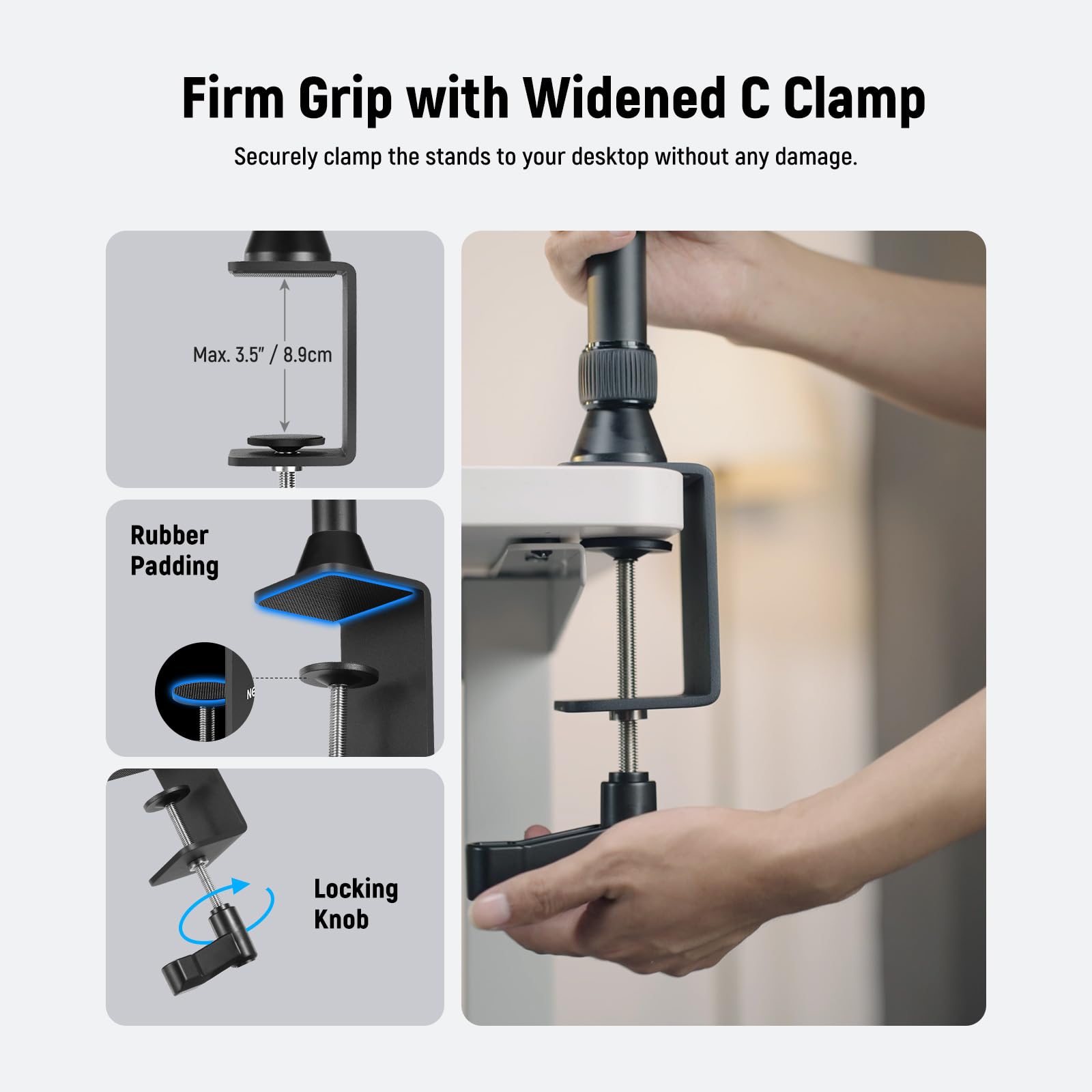 NEEWER Overhead Camera Mount Rig with 2 Ball Heads, Super Clamp/Mobile Phone Holder/Camera Desk Mount, Multi Device Mount, Platform Overhead Tripod, Adjustable Height Width, Max Load 12 kg, NK002: Overhead Rig with 3 C Clamp Stand