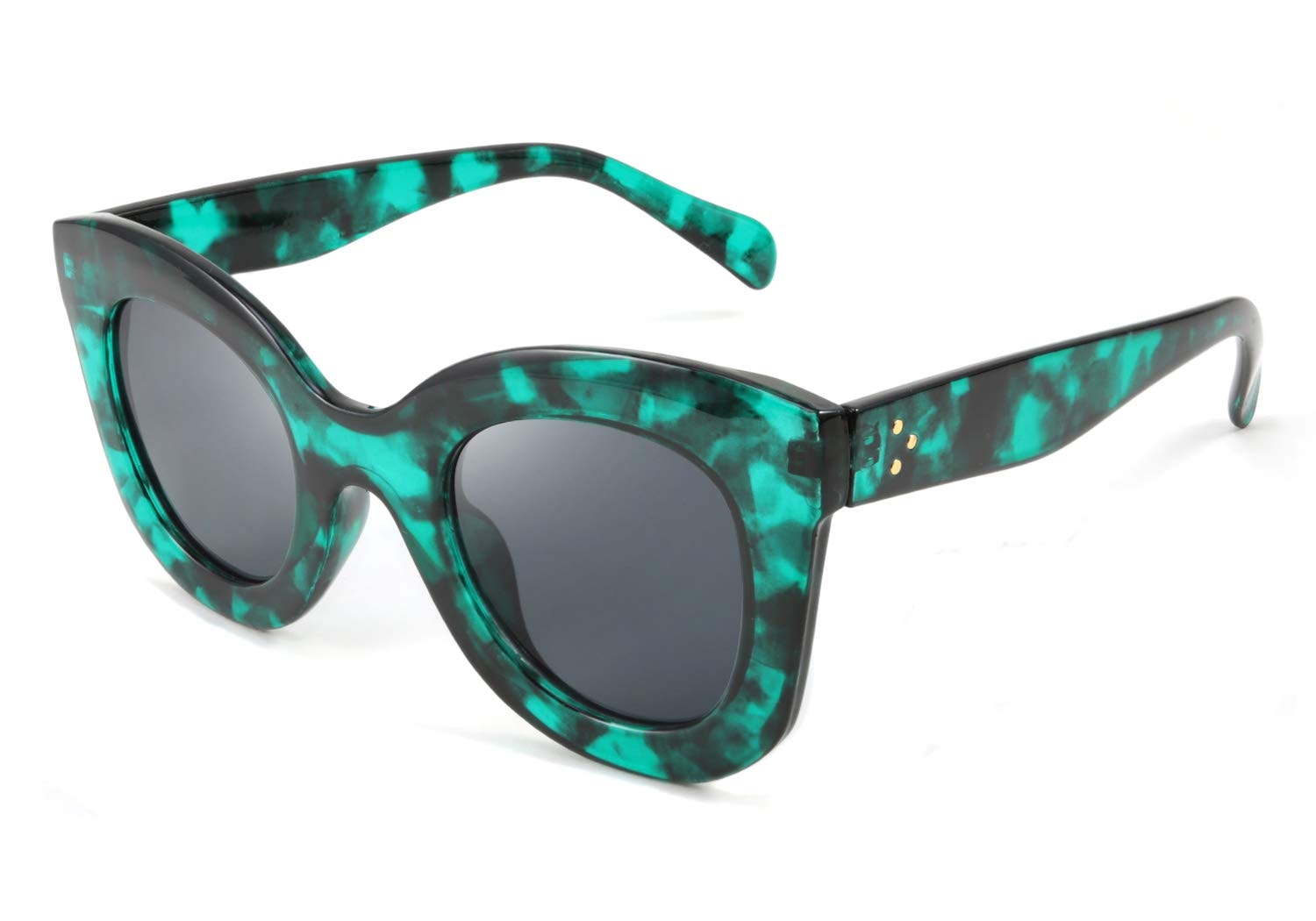 FEISEDY Retro Oversized Square Horn Sunglasses Semi Cat Eye Butterfly Glass Big Thick Bold Frame B2572 thumbnail 1