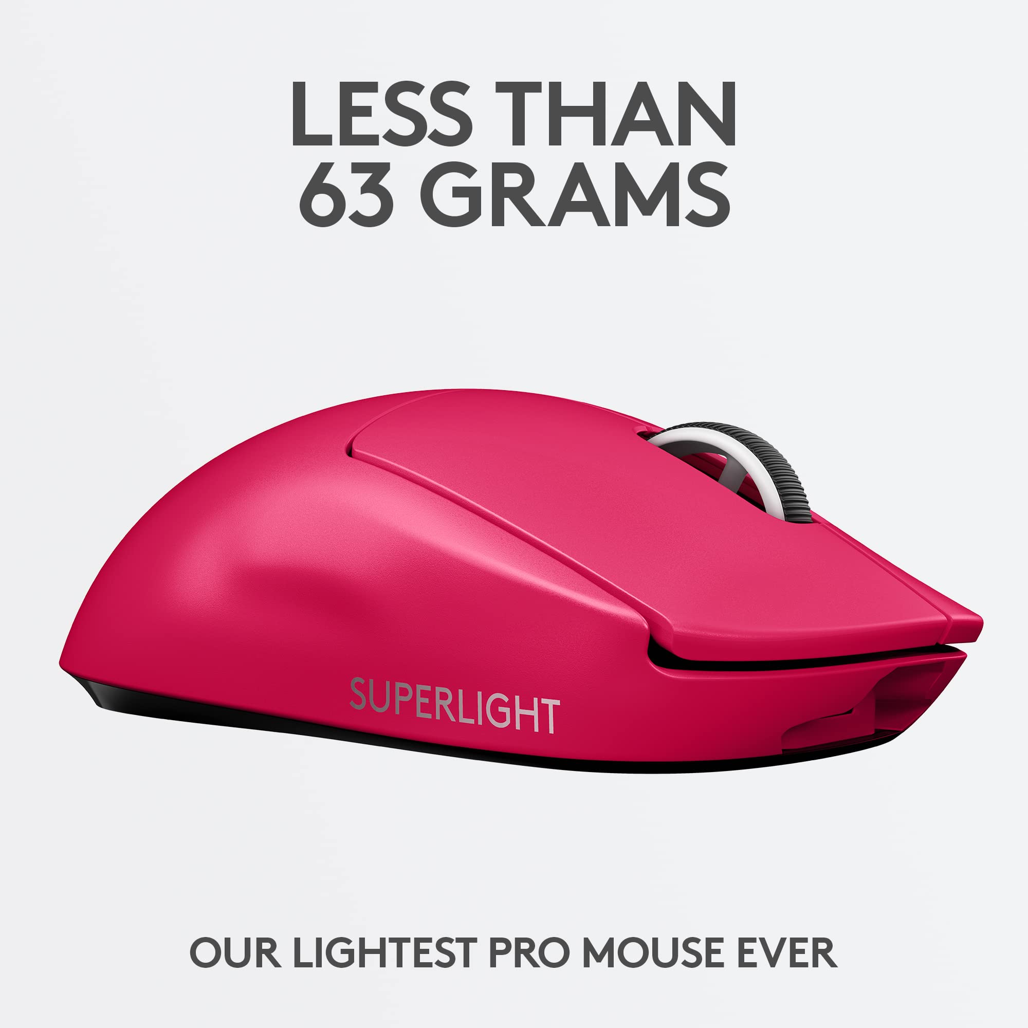 Logitech G PRO X SUPERLIGHT Wireless Gaming Mouse, Ultra-Lightweight, HERO 25K Sensor, 25,600 DPI, 5 Programmable Buttons, Long Battery Life, Compatible with PC / Mac - Black