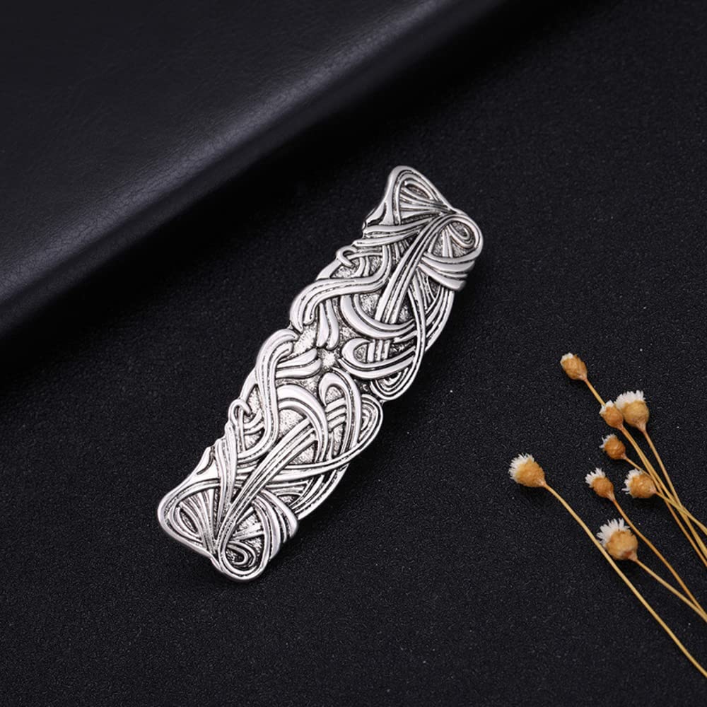 JKJF 2 Pcs Celtic Knot Barrette Vintage Hair Barrettes Metal French Hair Clips Engraved Headwear for Women Girls - Gold Silver Style 1 thumbnail 3