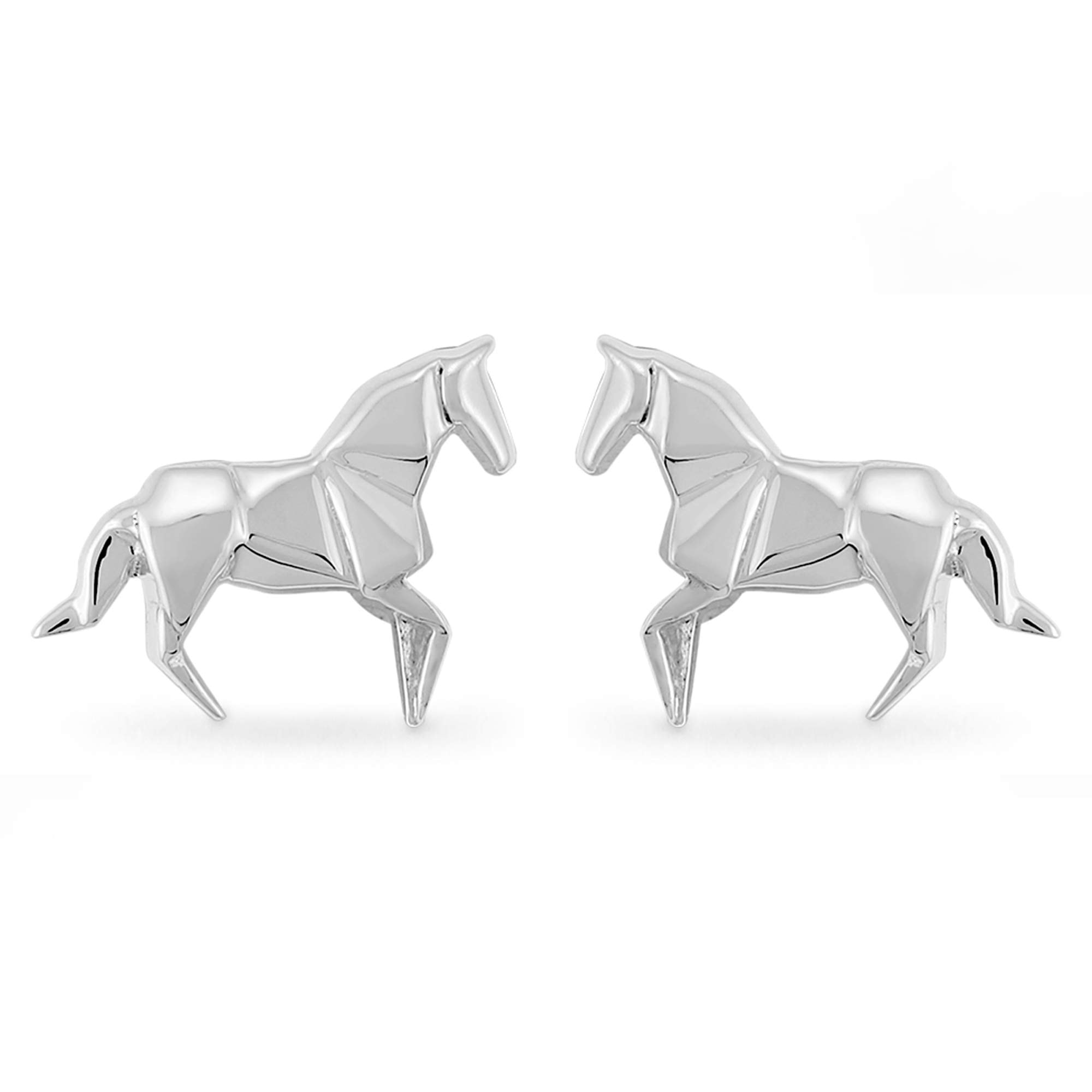 Boma Jewelry Sterling Silver Origami Horse Stud Earrings thumbnail 1
