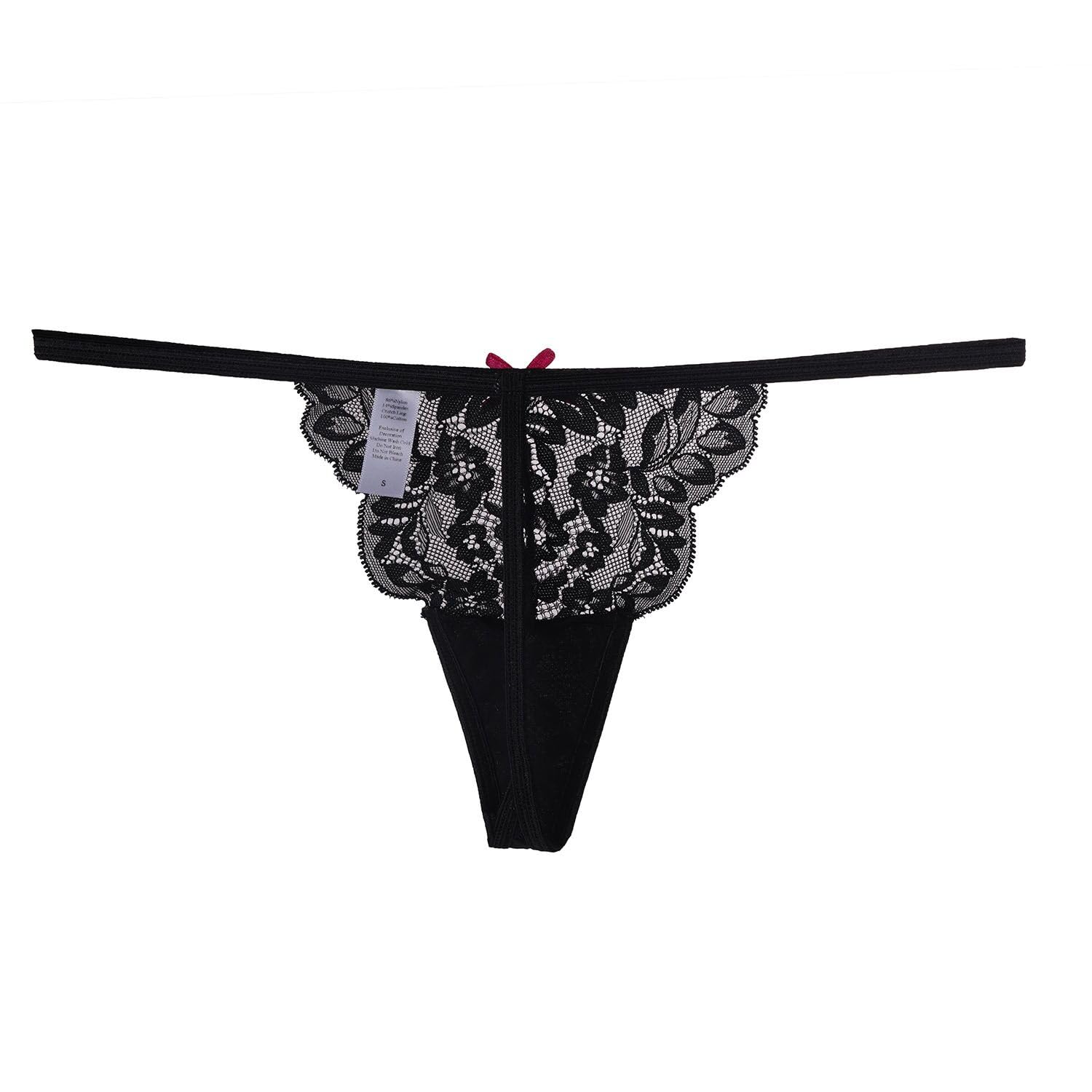 COLOROSES Pack of 6 Women Lacy G-String Thongs No Show Panties Sexy Underwear Assorted Lace Pattern and Colors