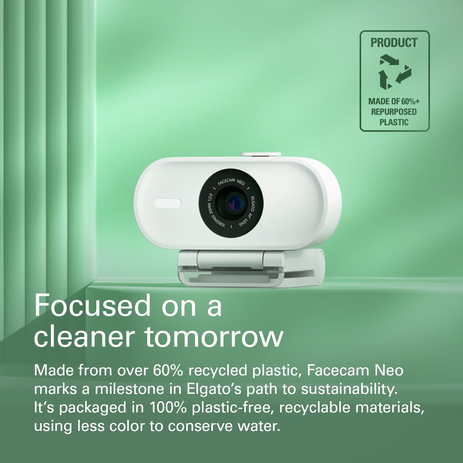 Elgato Facecam Pro, True 4K60 Ultra HD Webcam for Live Streaming, Gaming, Video Calls, Sony Sensor, Advanced Light Correction, DSLR Style Control, Wide Angle, works with OBS, Teams, Zoom, PC/Mac: Facecam Neo