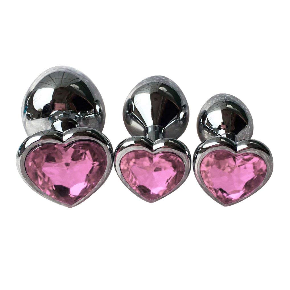 3Pcs Set Luxury Metal Butt Toys Heart Shaped Anal Trainer Jewel Butt Plug Kit S&M Adult Gay Anal Plugs Woman Men Sex Gifts Things for Beginners Couples Large/Medium/Small,Pink: 3Pcs Set Luxury Metal Butt Toys Heart Shaped Anal Trainer Jewel Butt Plug Kit S&M Adult Gay Anal Plugs Woman Men Sex Gifts Things for Beginners Couples Large/Medium/Small,Pink