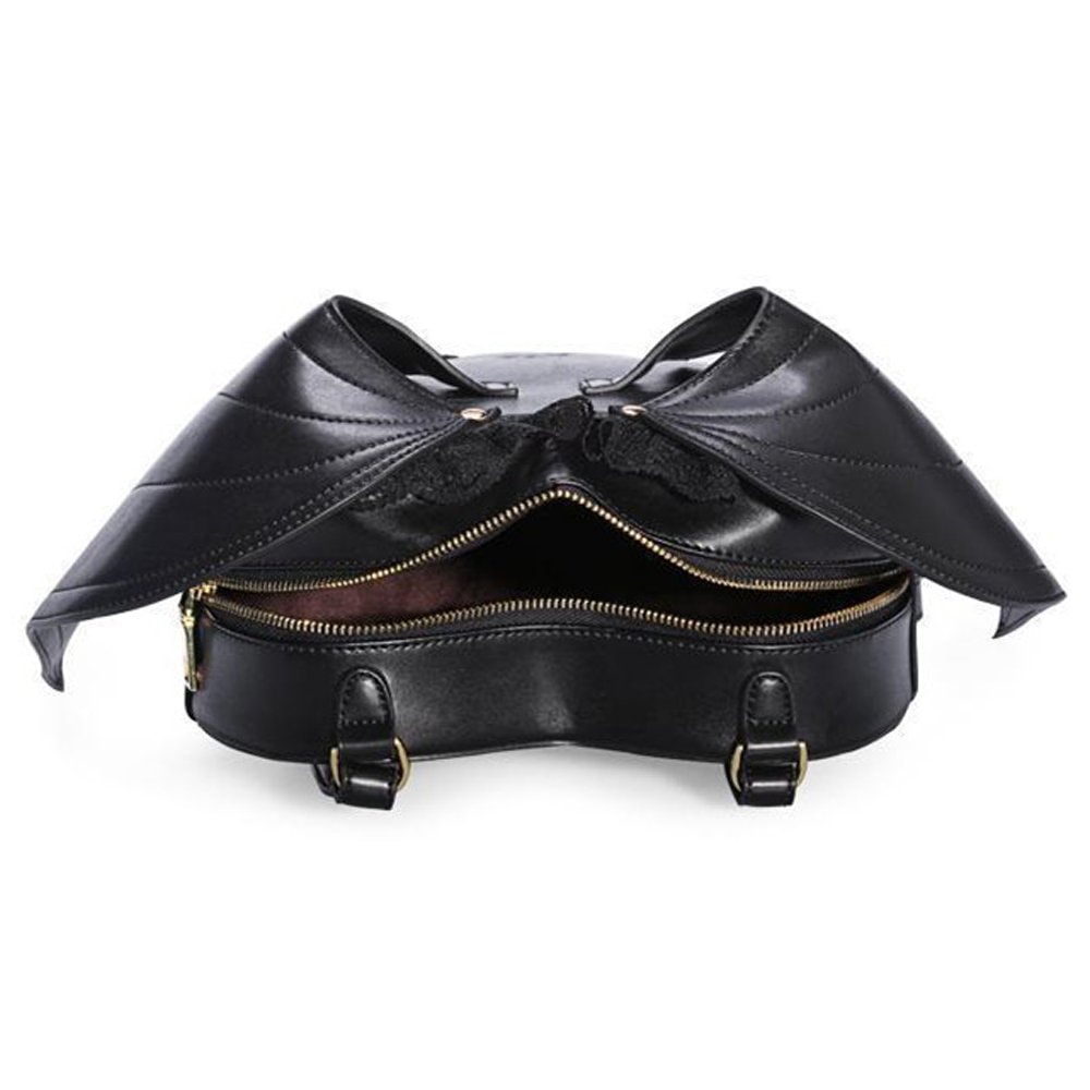 NEEVAS Fashion Girl Gothic Black Bat Heart Wings  Goth Punk Lace Wing Bag: Backpack