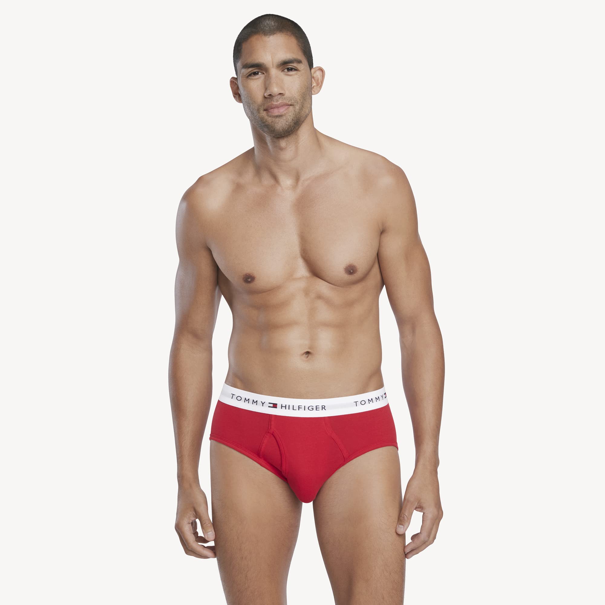 Tommy Hilfiger Men's Underwear Cotton Classics Megapack Brief - Amazon Exclusive: Small 3 Navy, 2 Grey Heather,1 Red, 1 White