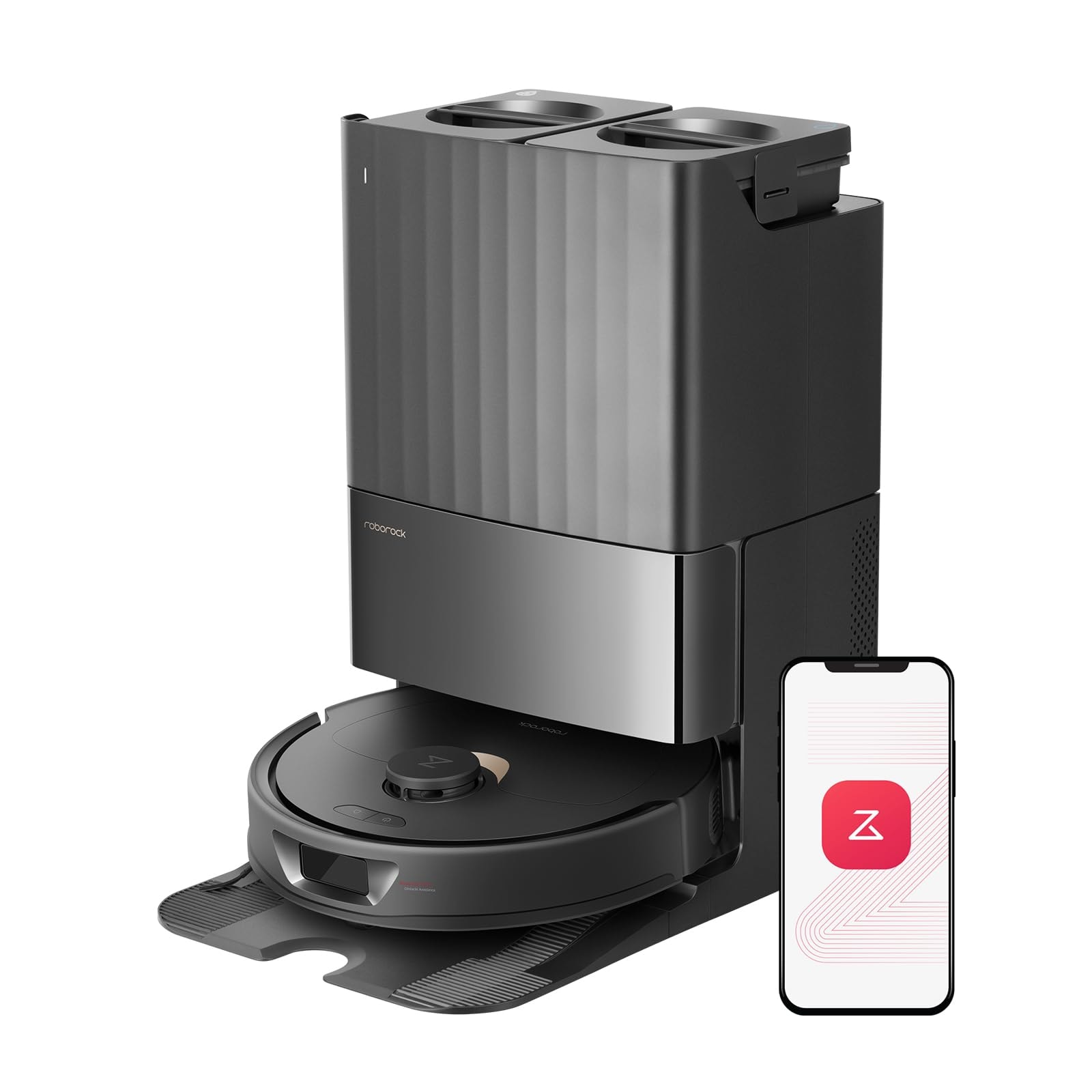 roborock Q Revo Robot Vacuum and Mop, Auto-Drying, Auto Mop Washing, Dual Spinning Mops, Auto Mop Lifting, Self-Refilling, Self-Emptying, Reactive Tech Obstacle Avoidance, 5500Pa Suction, White: Qrevo 2R3W