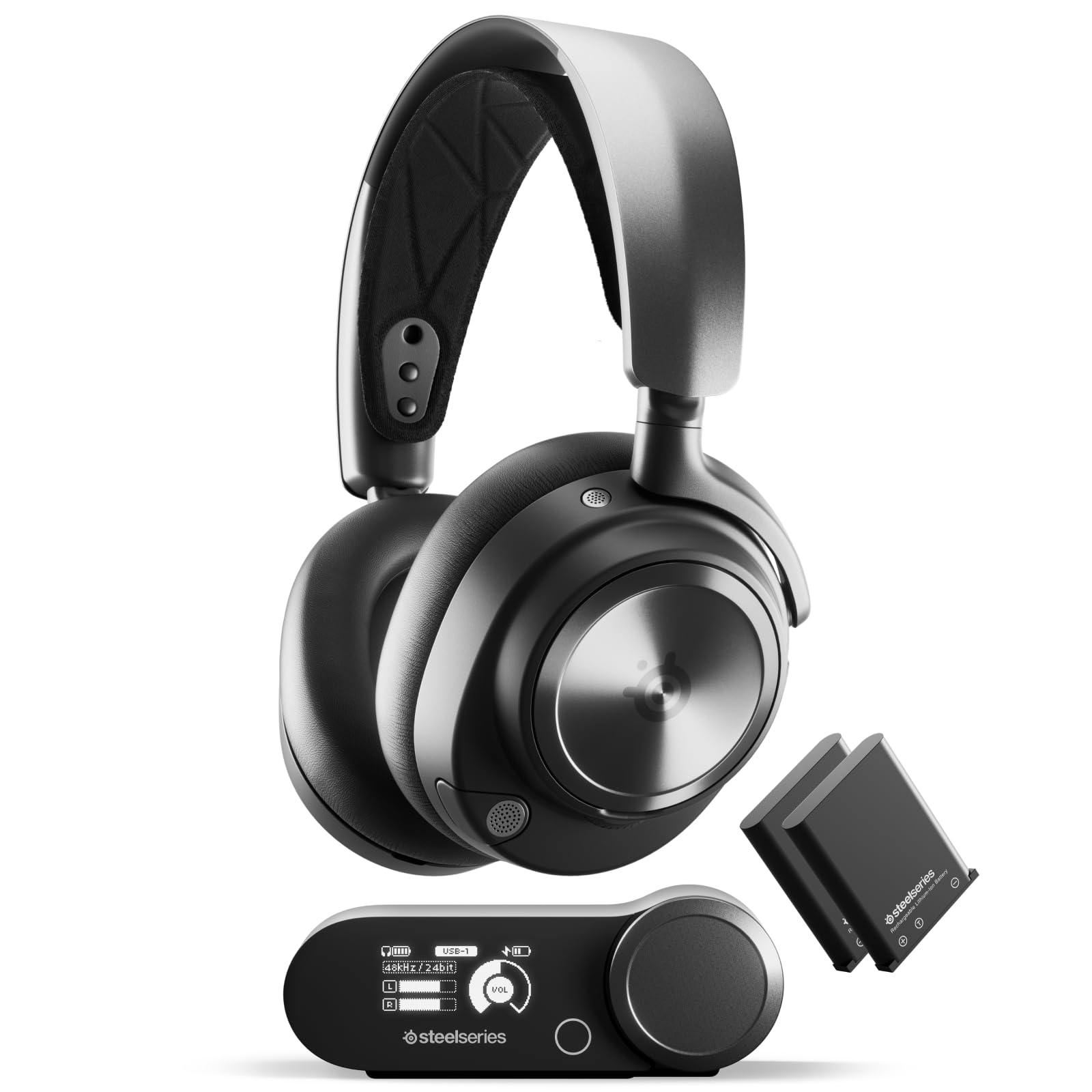 SteelSeries Arctis Nova Pro Wireless Xbox Multi-System Gaming Headset - Neodymium Magnetic Drivers - Active Noise Cancellation - Infinity Power System - Xbox, PC, PS5, PS4, Switch, Mobile - White
