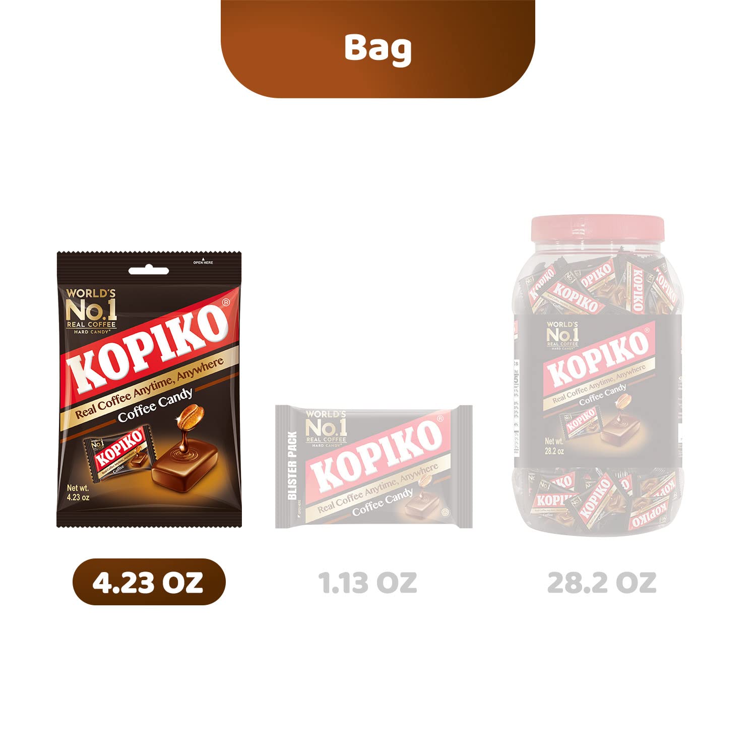 Kopiko Cappuccino Candy – Your Pocket Café Treat for Every Occasion – Hard Candy Made from Indonesia’s Real Coffee Extract (28.2oz Jar): Coffee &amp; Cappuccino 4.23 Ounce (Pack of 2)