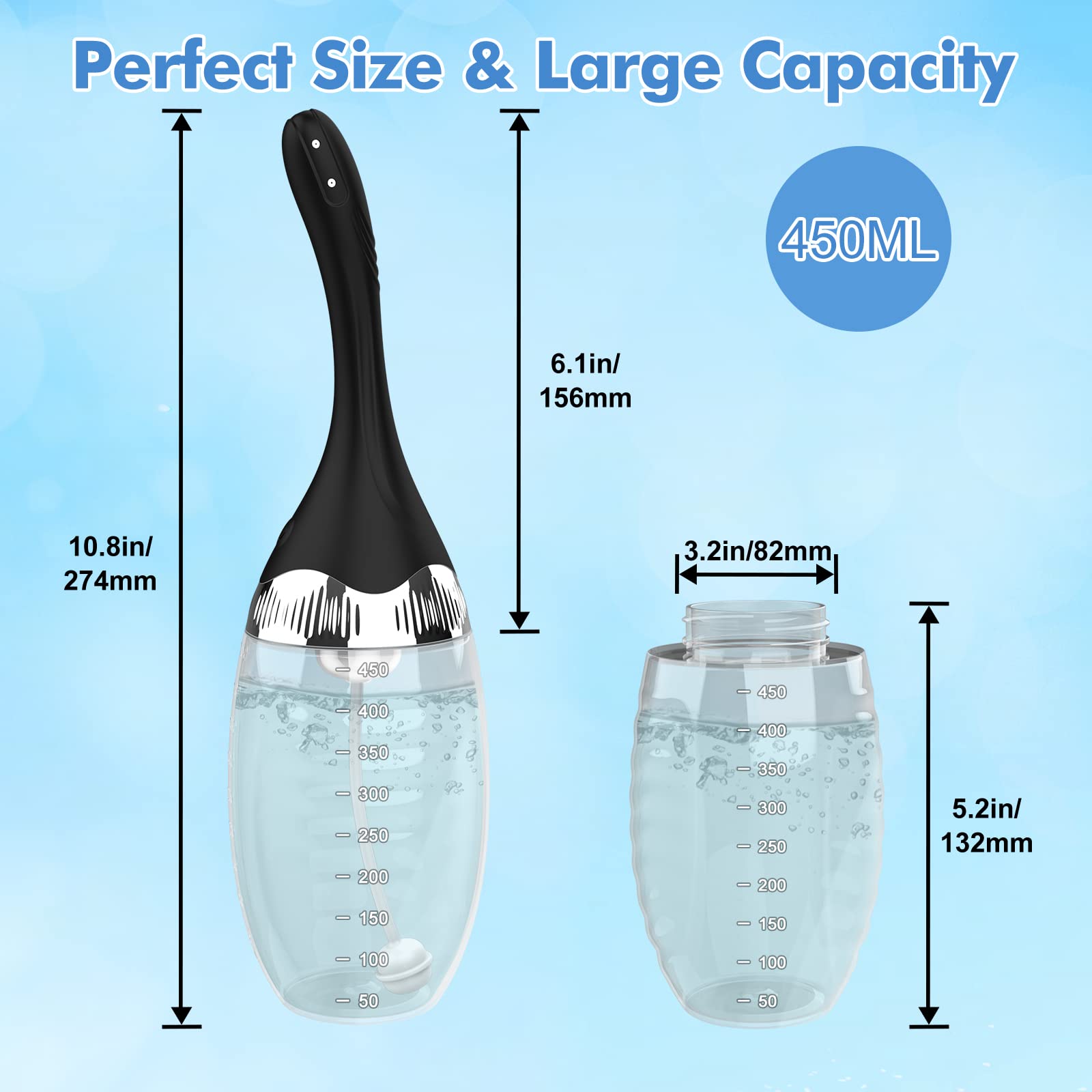 Automatic Electric Enema Bulb with 3 Speeds, Silicone Enema Anal Douche Cleaner for Men Women Colon Cleansing, Remote Control Reusable Enema Kit Cleaner Anti-Backflow Douche for Easy Cleaning 15oz: Automatic Electric Enema Bulb with 3 Speeds, Silicone Enema Anal Douche Cleaner for Men Women Colon Cleansing, Remote Control Reusable Enema Kit Cleaner Anti-Backflow Douche for Easy Cleaning 15oz
