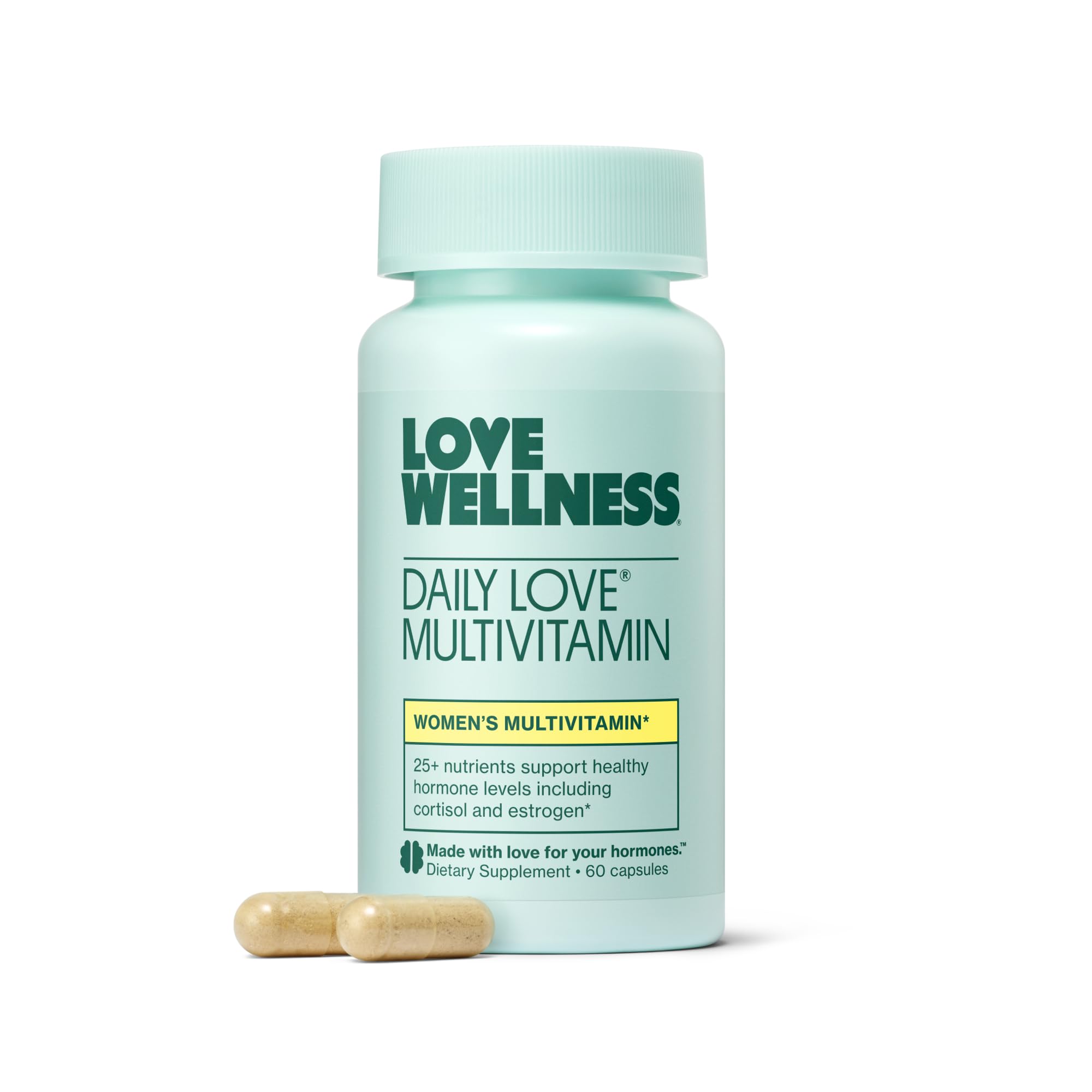 Love Wellness Daily Love Multivitamin for Women | Supports Energy, Cortisol, Immune Health, Stress Relief, & PMS | Complete with Vitamin D, C, Iron, Calcium, Zinc, & Biotin, Magnesium | 60 Count: Love Wellness Daily Love Multivitamin for Women | Supports Energy, Cortisol, Immune Health, Stress Relief, & PMS | Complete with Vitamin D, C, Iron, Calcium, Zinc, & Biotin, Magnesium | 60 Count