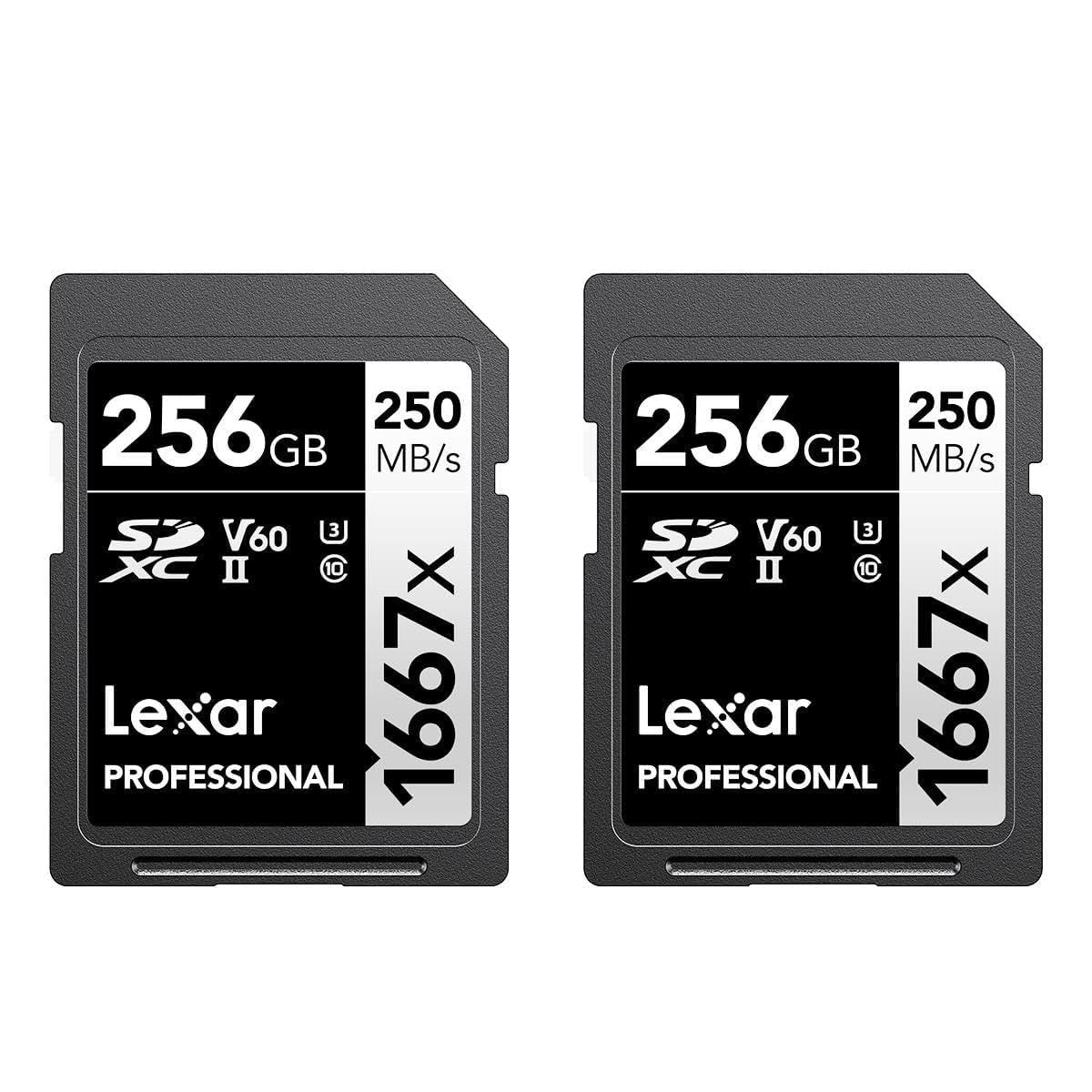 Lexar 128GB () Professional 1667x SD Card, UHS-II, C10, U3, V60, Full HD, 4K, Up To 250MB/s Read SDXC Memory Card, for Professional Photographer, Videographer, Enthusiast (LSD128CBNA16672) - Image 1