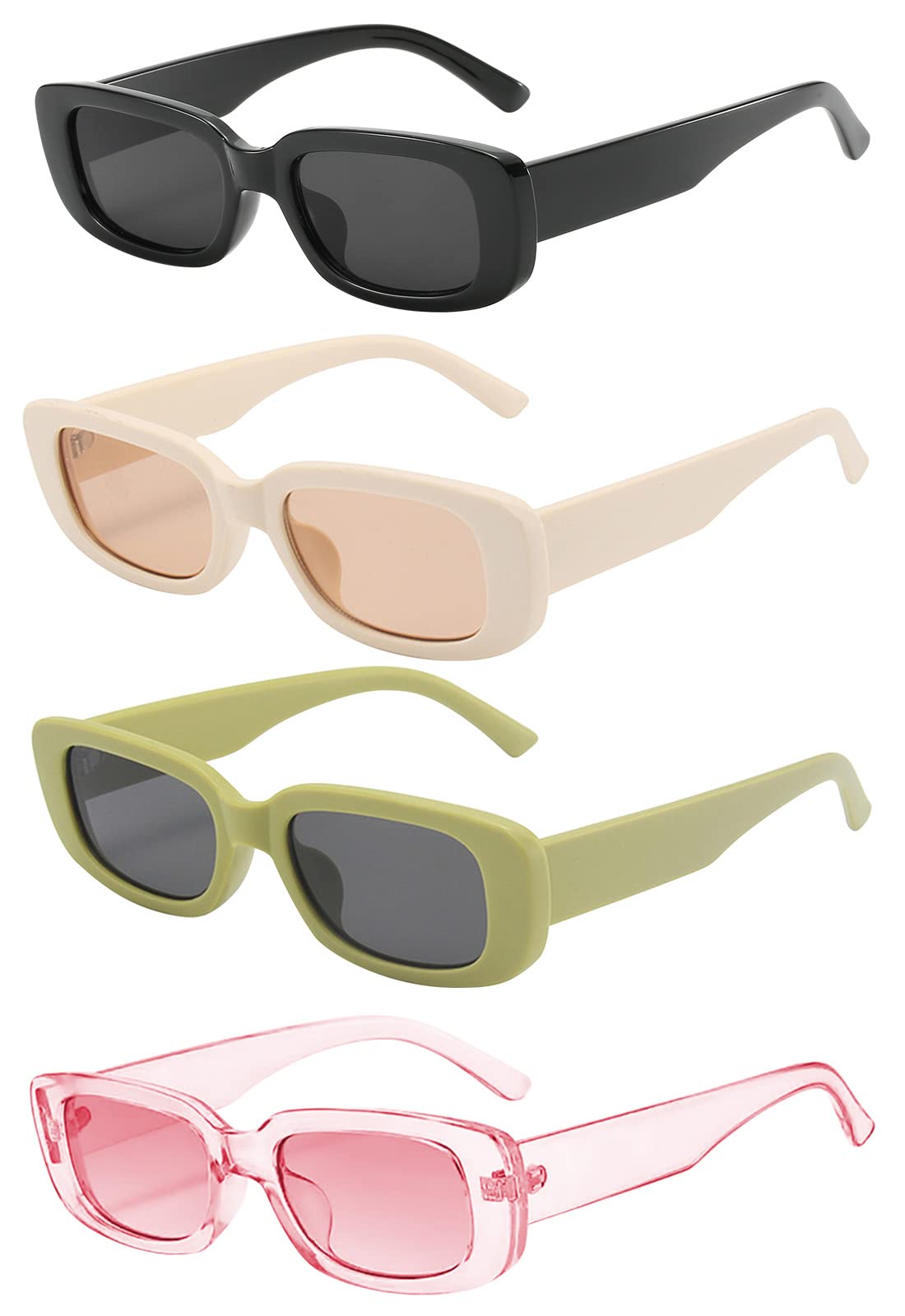 BOJOD Rectangle Sunglasses for Women Retro Fashion Sunglasses UV 400 Protection Square Frame Eyewear thumbnail 1