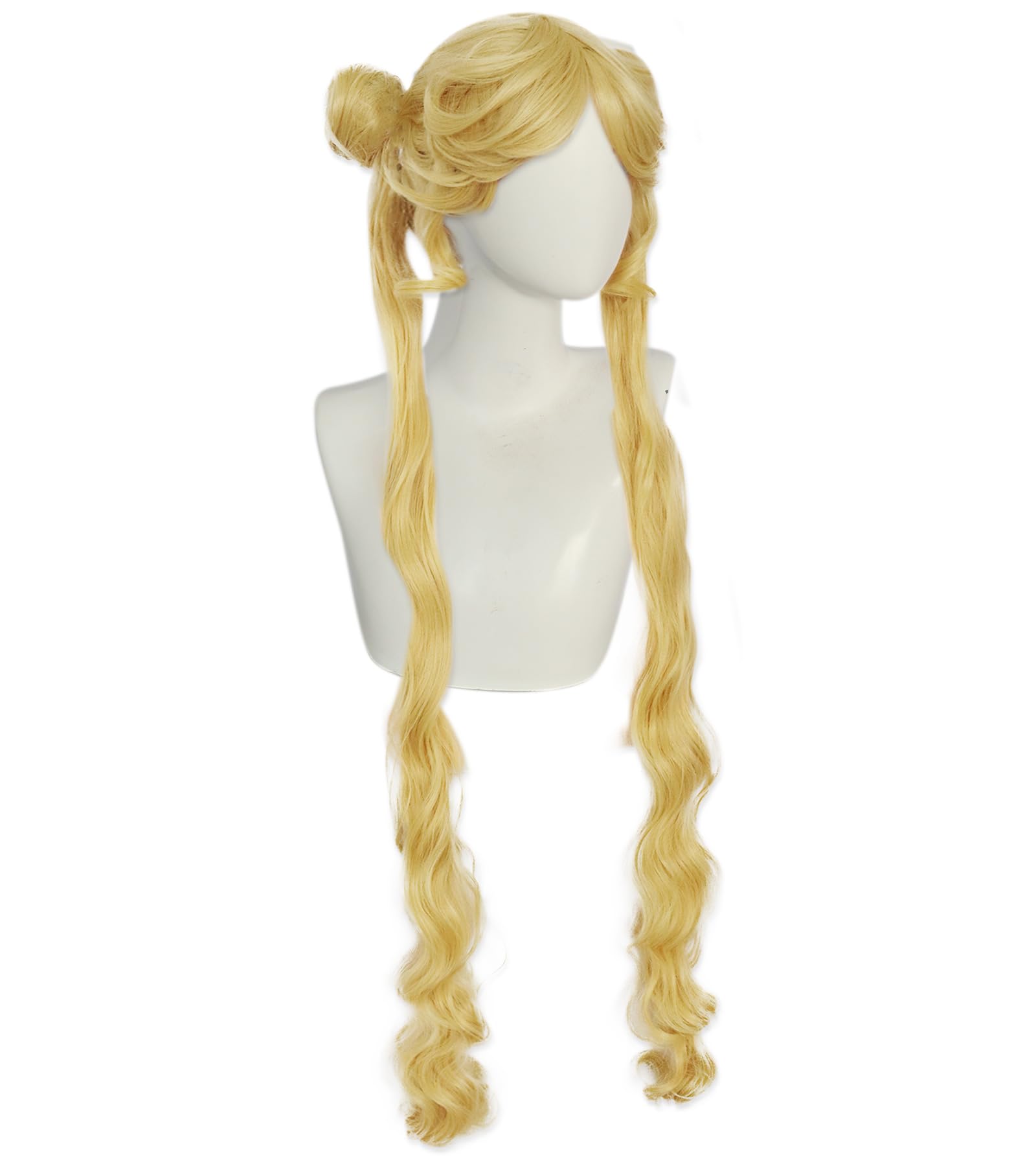 Ebingoo Blue Braided Cosplay Wig for Women + Wig Cap Long Straight Synthetic Costume Wig for Halloween Costume Anime Party: Blonde 1