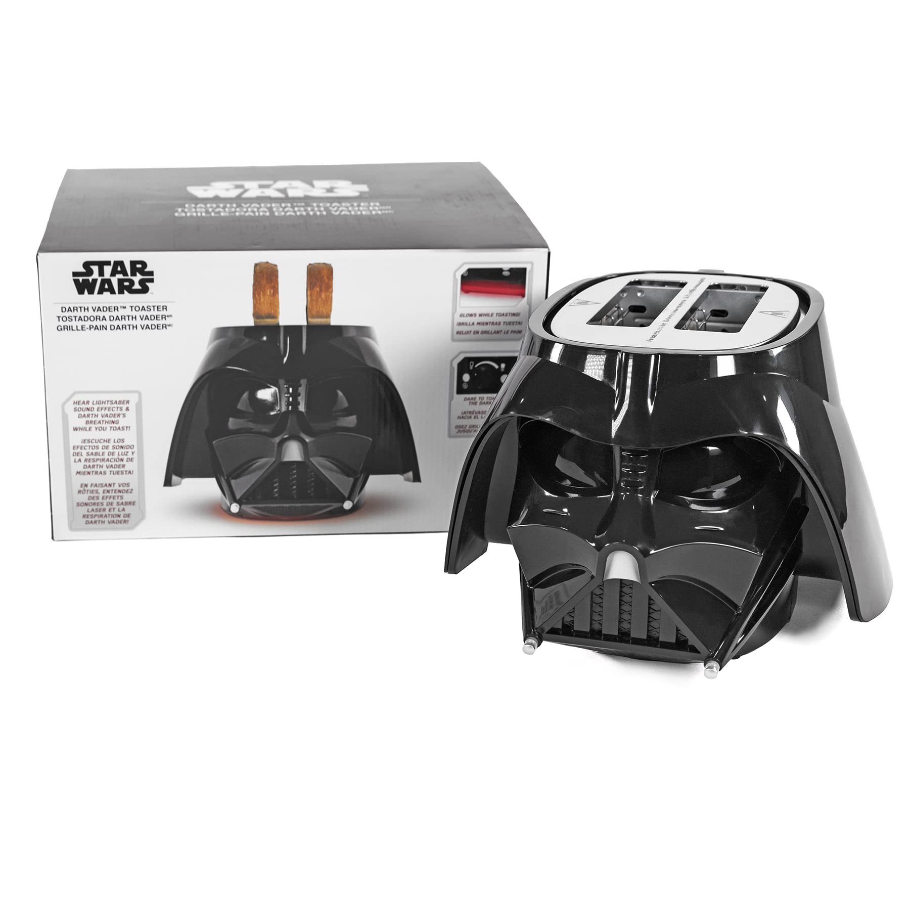Uncanny Brands Star Wars R2D2 Deluxe Toaster - Lights-Up and Makes Sounds Like Artoo