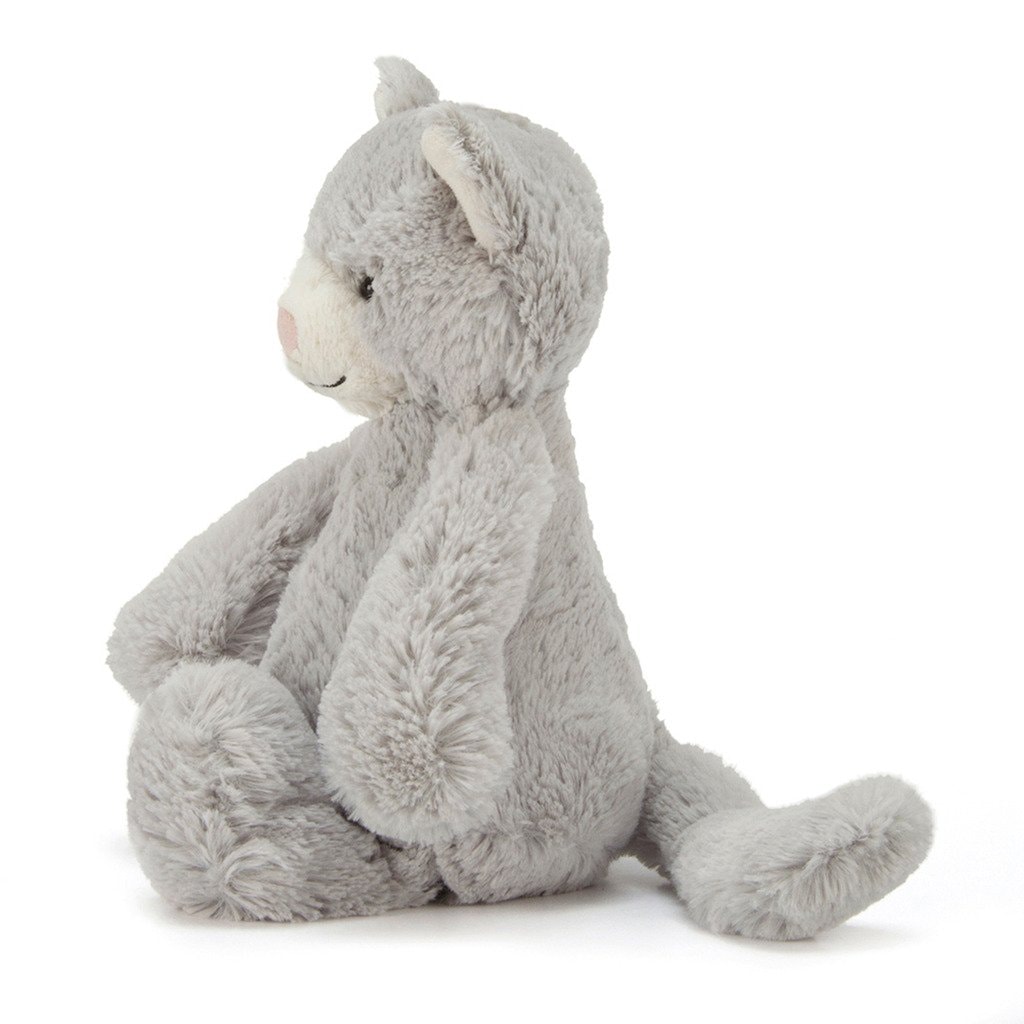 Jellycat Bashful Grey Kitty Stuffed Animal, Medium 12 inches - Cats & Kittens Plush Toy - Classic Children's Gift thumbnail 2