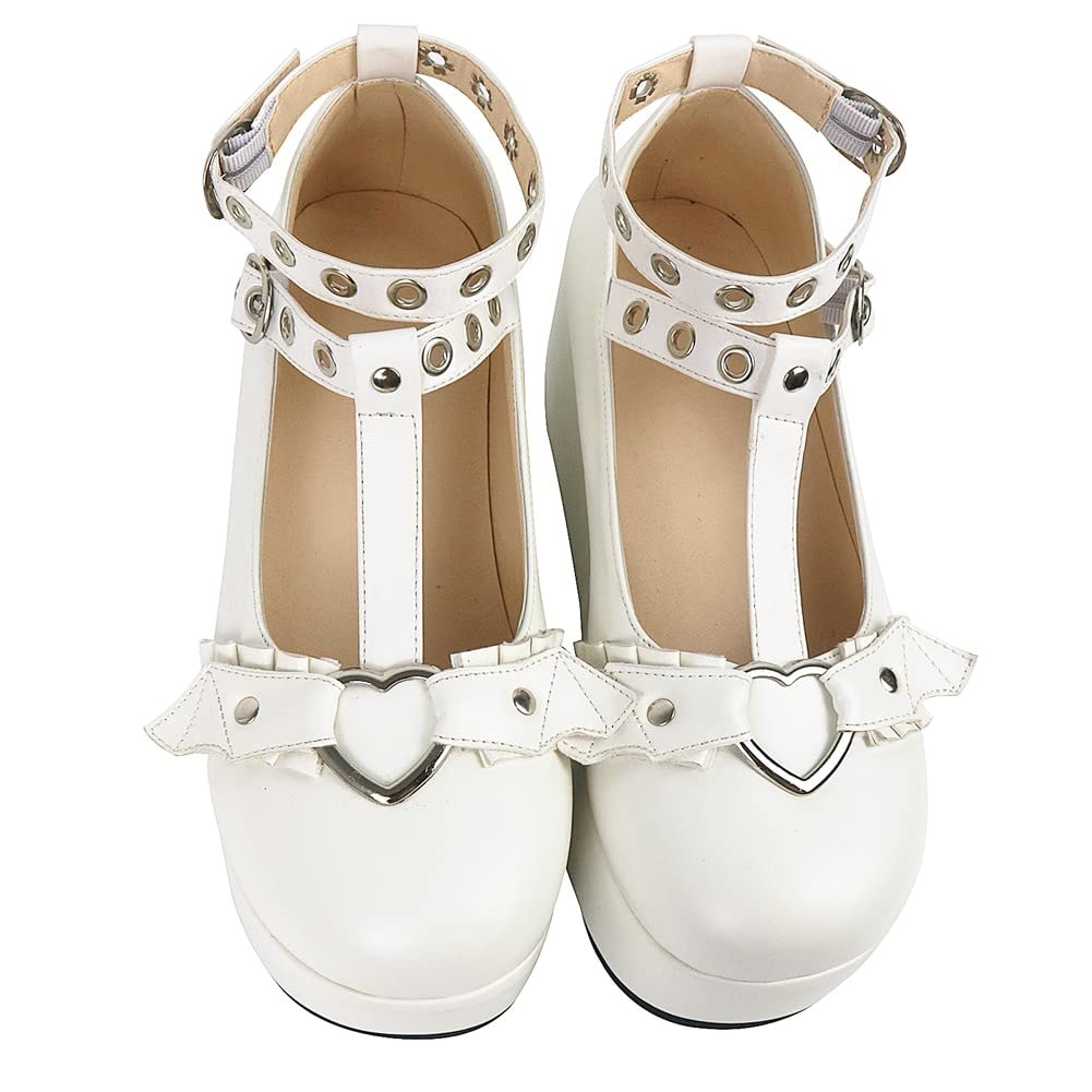 CELNEPHO Mary Jane Shoes Women Cute Ankle Strap Platform Wedge High Heel Pumps Gothic Party Dress Shoes for Women - Image 1