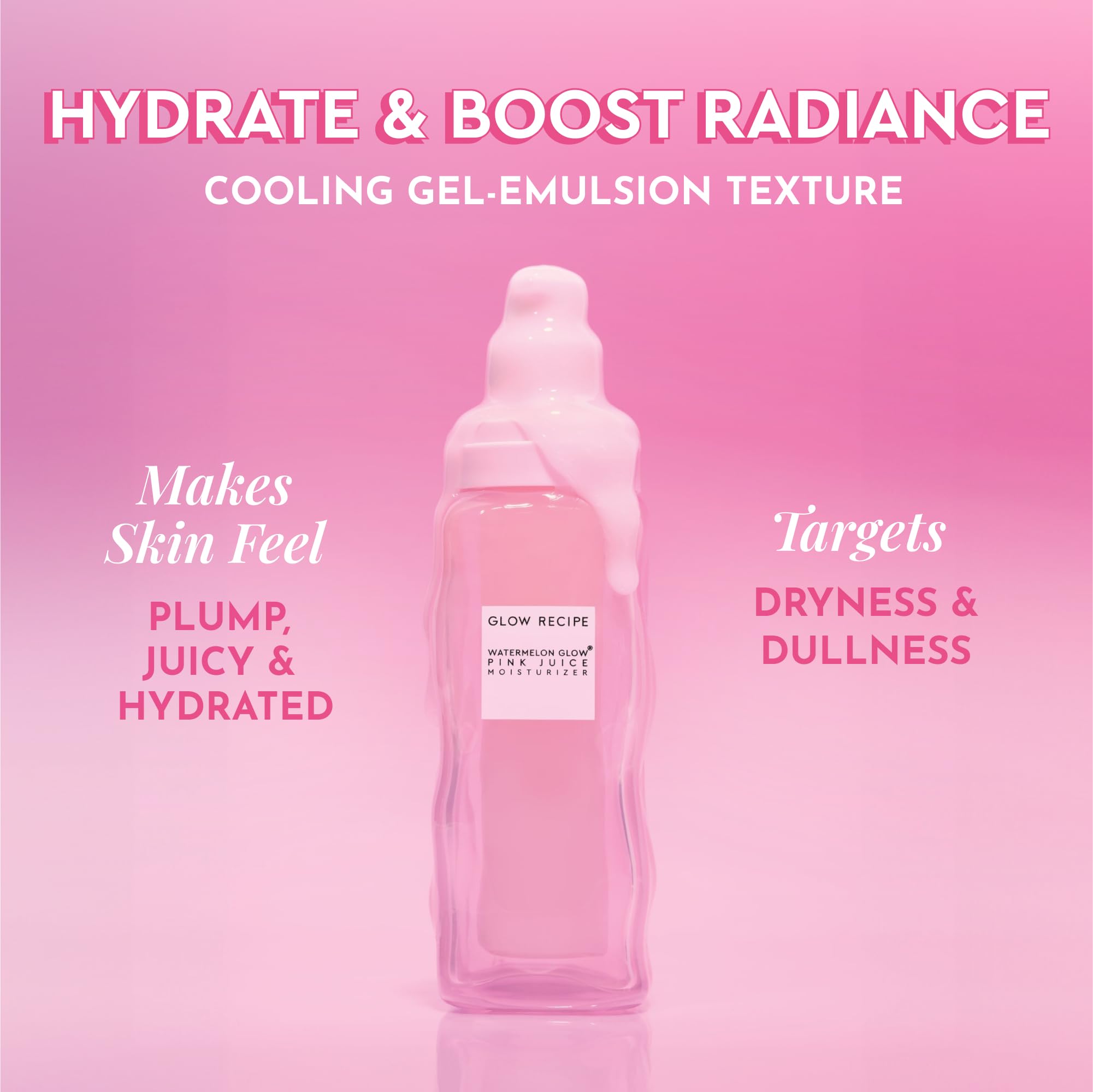 Glow Recipe Pink Juice Water Gel Face Moisturizer for Women, Men & Teens - Hydrating Hyaluronic Acid, Radiance Boosting, Non-Comedogenic, Oil-Free, Long-Lasting Korean Skin Care for Oily Skin (50ml): 1.69 Fl Oz (Pack of 1) Moisturizer