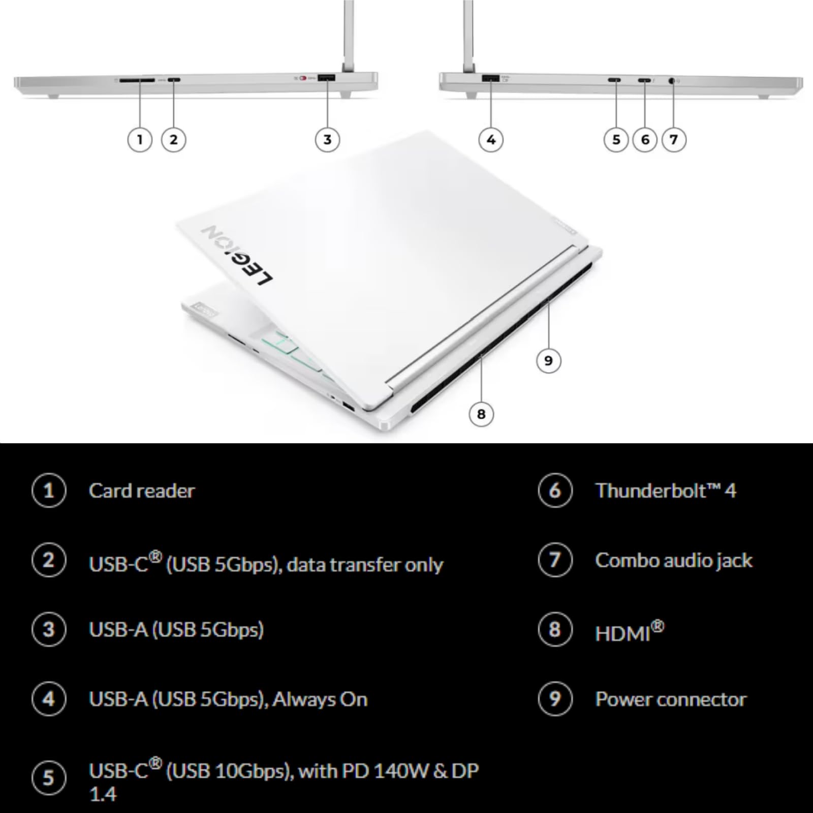 Lenovo Legion 7i Gen 9 Gaming Laptop, NVIDIA RTX 4070, 16 inch 2560x1600 WQXGA 240Hz Display, Intel i9 14900HX(Up to 5.8GHz), 64 GB DDR5, 4 TB SSD, Windows 11 Pro, Office 2024 Lifetime, Glacier White