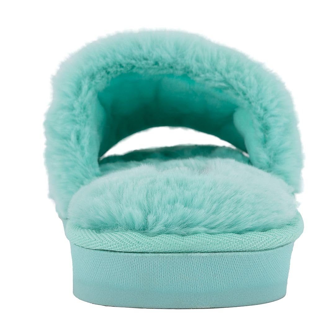 Juicy Couture Women's Slide Slipper Sandals With Faux Fur: Juicy Couture Women's Slide Slipper Sandals With Faux Fur