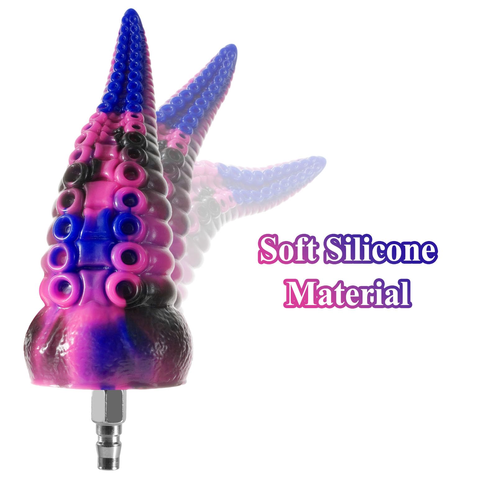 Samko Sex Machine Attachments,7 in Silicone Tentacle Dildo with Quick Air Connector for Thrusting Sex Machine