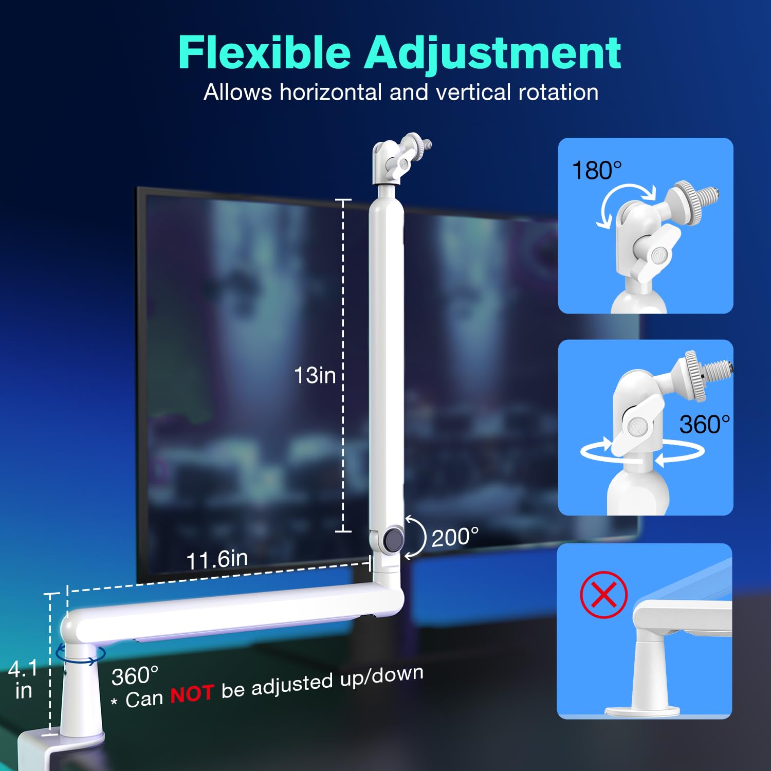 FIFINE Microphone Boom Arm, Low Profile Adjustable Stick Microphone Arm Stand with Desk Mount Clamp, Screw Adapter, Cable Management, for Podcast Streaming Gaming Studio-BM88 thumbnail 5