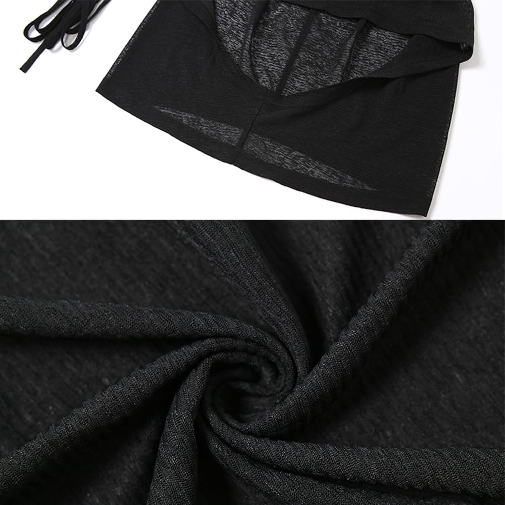 Sexy Cover Ups for Swimsuit Mock Neck Bikini Coverups High Split Dress with Hooded - Image 6