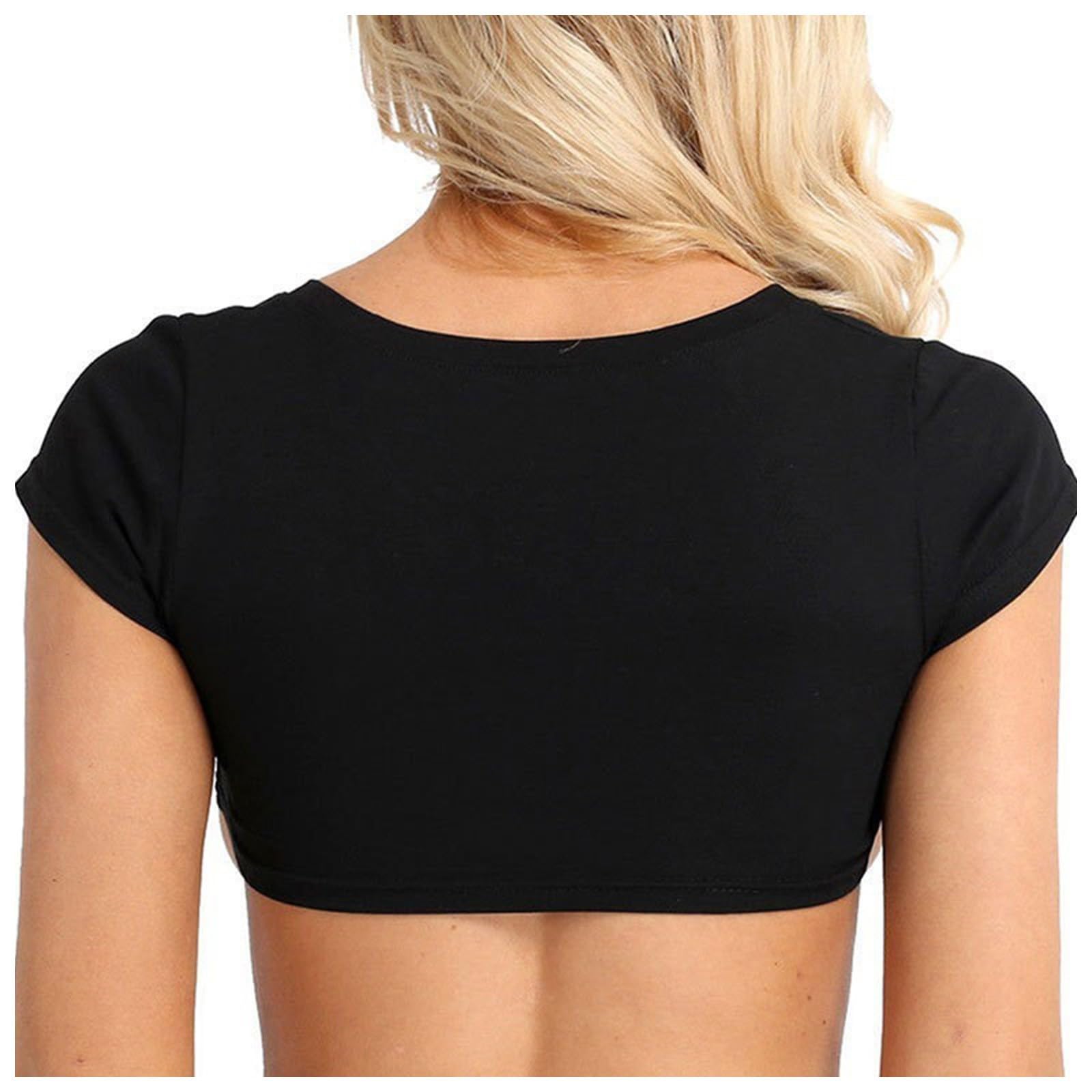 2024 Woman Tube Clothes Short Mini Crop Top Cleavage Cover Up Tank Top Sexy Crop Tops For Women: Black