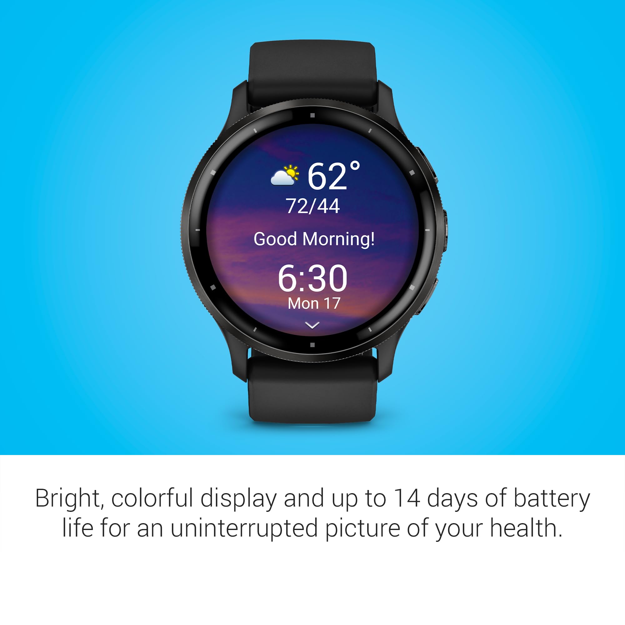 Garmin Venu 3S Running GPS Smartwatch with AMOLED Display, Advanced Health, Fitness Features, Up to 14 Day Battery Life with Signature Power Bundle | Slate with Pebble Gray Silicone Band