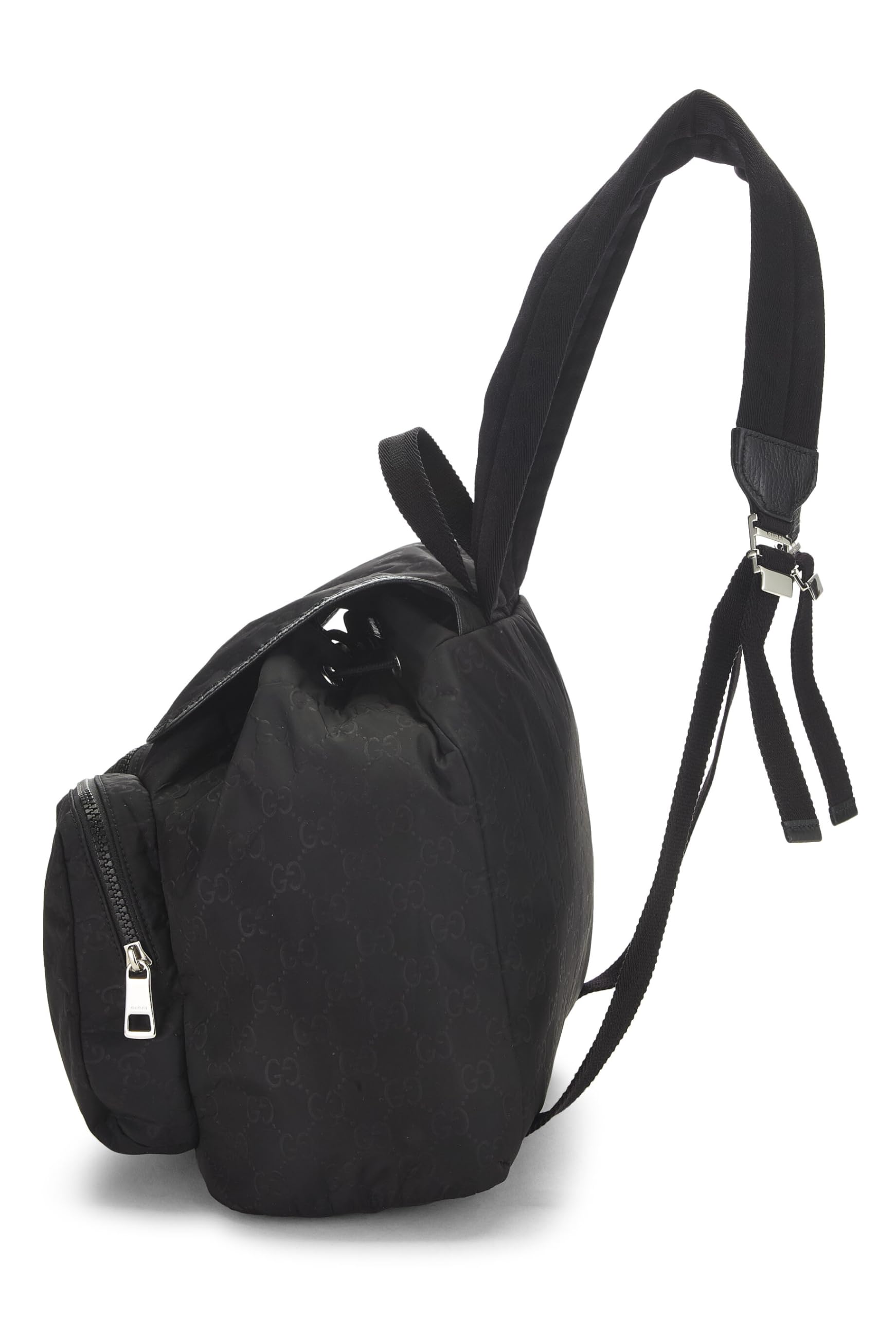 Gucci, Pre-Loved Black Nylon Double Pocket Backpack, Black thumbnail 3