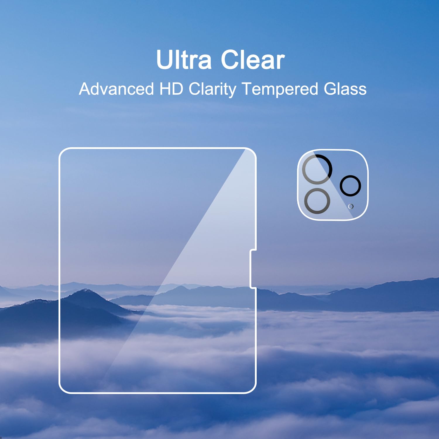Ailun 2 Pack Screen Protector for iPad Pro 13 Inch 2024 7th Generation + 2 Pack Camera Lens Protector,Tempered Glass Anti-Scratch Case Friendly, Compatible with Face ID Apple Pencil[4 Pack]