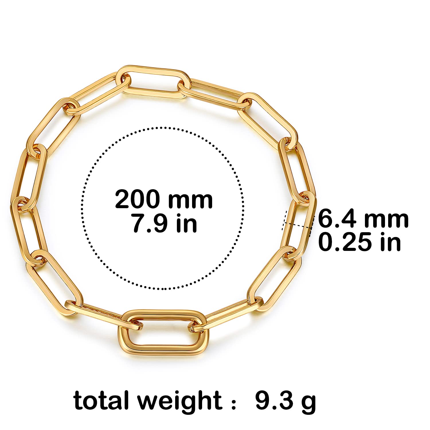 FRUMOS Dainty Layering Bracelets for Women 18 k Gold Plated Fashion Adjustable Chunky Cuban Paperclip Link Chain Bracelets Jewelry for Women Girls Gift thumbnail 2