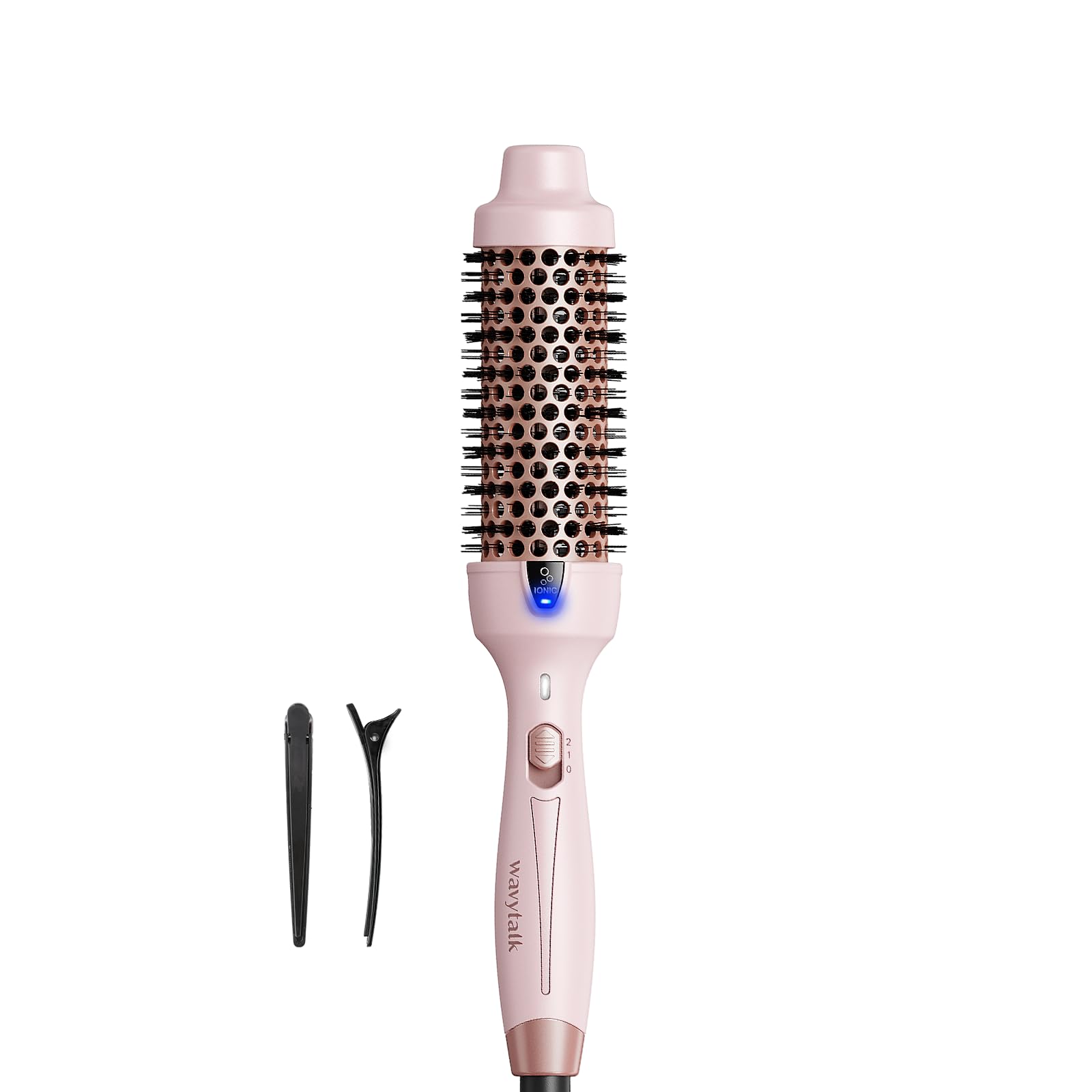 Wavytalk Thermal Brush, Blowout Express 1.5 Inch Negative Ion Thermal Round Brush Creates Blowout Look Makes Hair Shinier & Smoother, Dual Voltage, Easy to Use ()