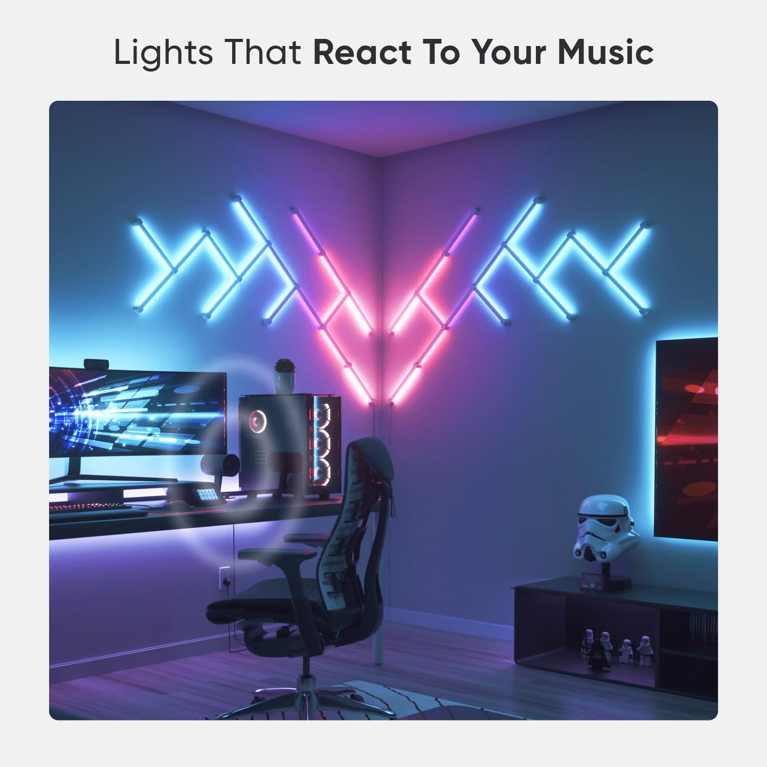 Nanoleaf Lines Smart LED Wall Lights, Music & Screen Sync RGBW Light Bar with 16M+ Color, WiFi Wall Lights Work with Alexa & Google Assistant for Gaming and Home Decor, 90 Degree Smarter Kit 4 Lines: 90 Degree 4PK