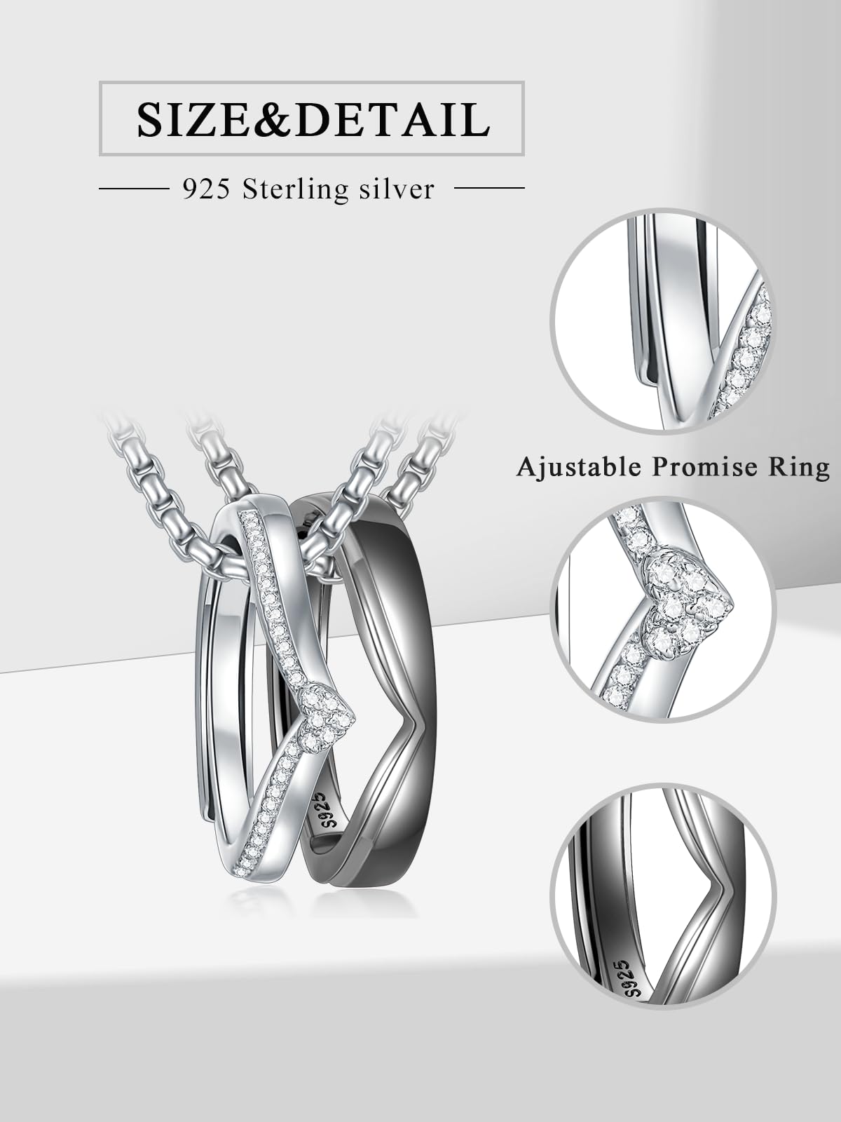 Flpruy Matching Cat & Love Arrow Sterling Silver Cute Couples Heart Necklaces - Gifts for Couples