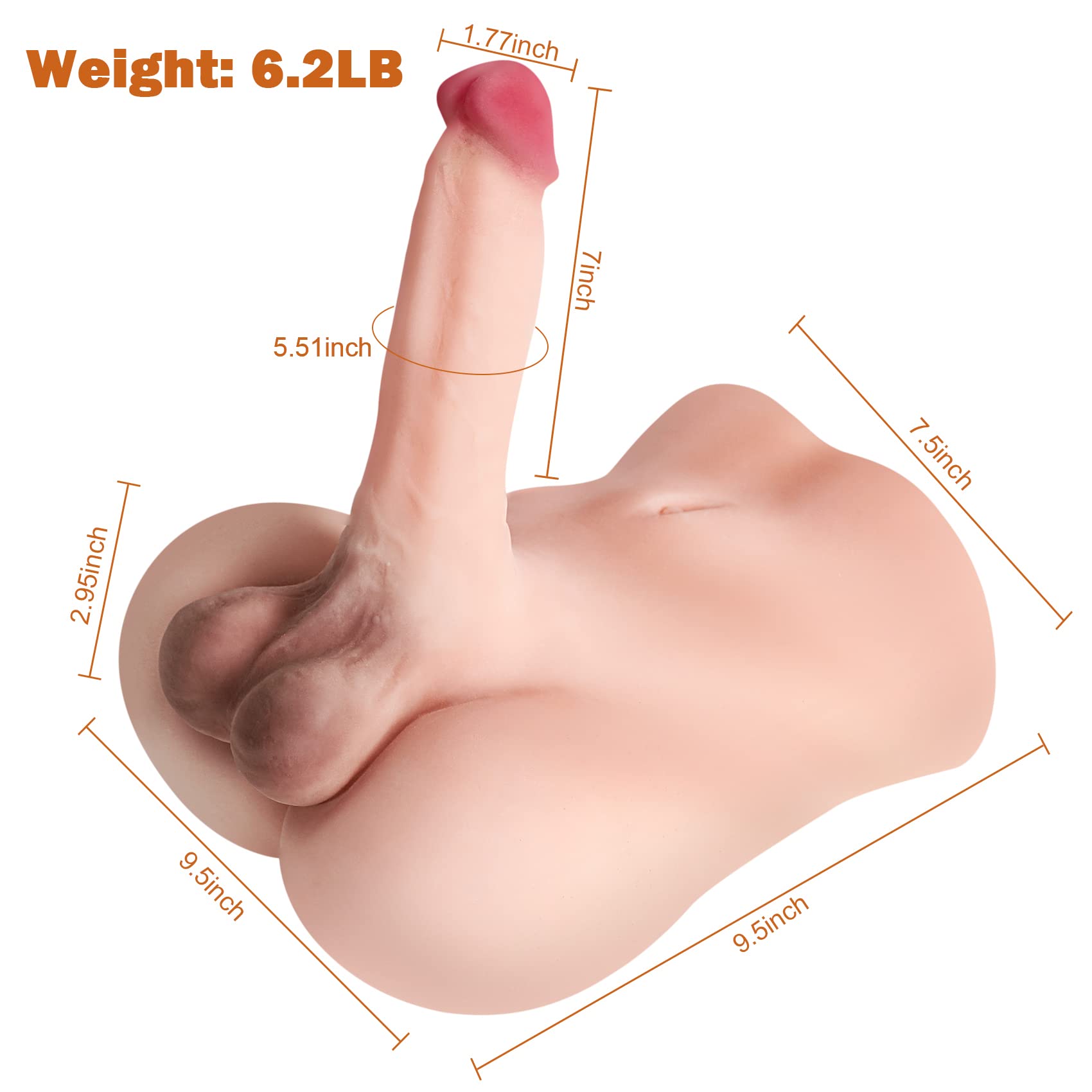 Male Sex Doll with Realistic Big Dildo, Sex Doll for Women Sex Dolls Torso Gay Sex Toy with Huge Dildo Testicles Anal Sex Adult Toys Gay Sex Doll Unisex Female Sex Toys for Gay Men Women Couple 6.2LB thumbnail 5